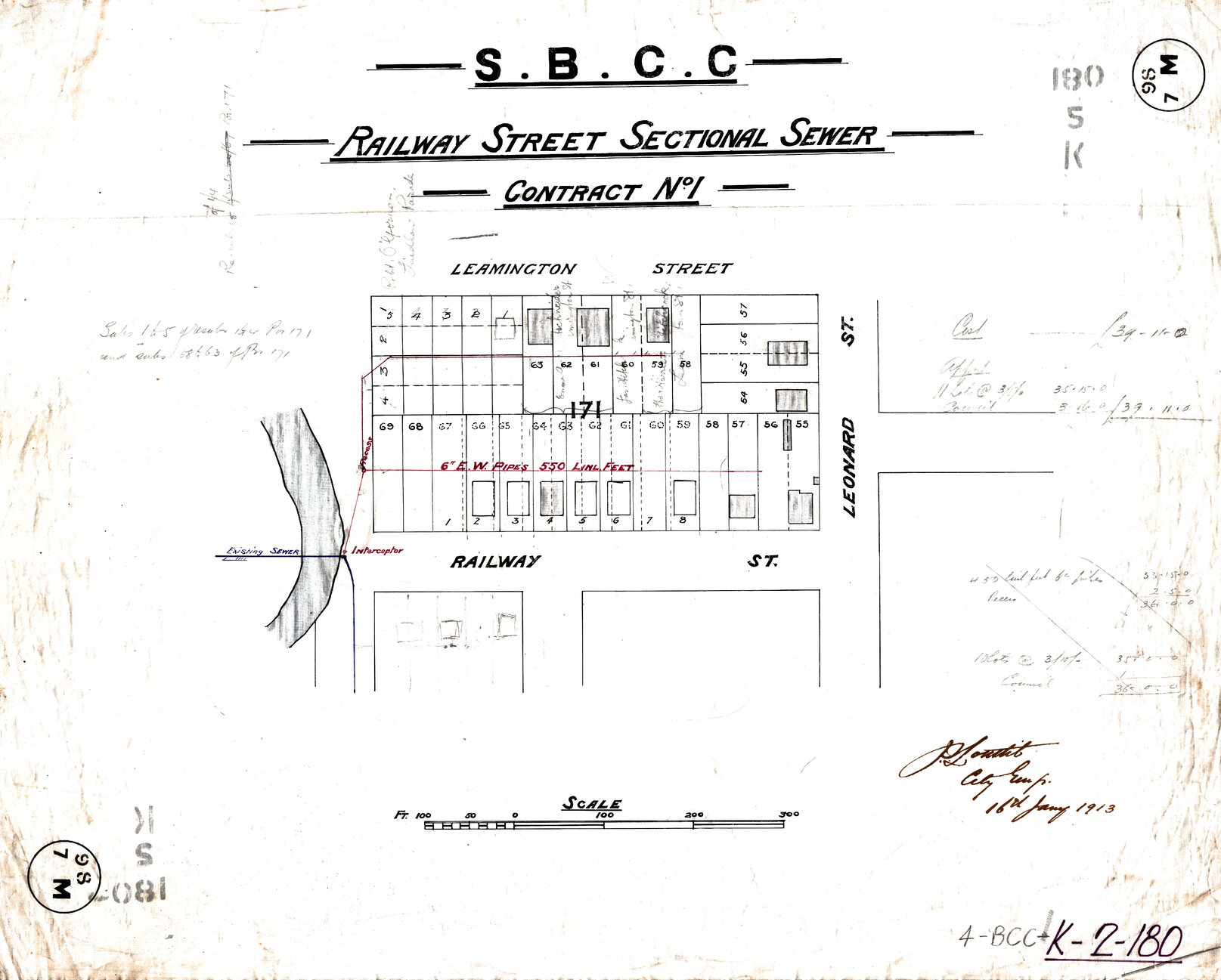 Railway Street sectional sewer, Woolloongabba - 1913