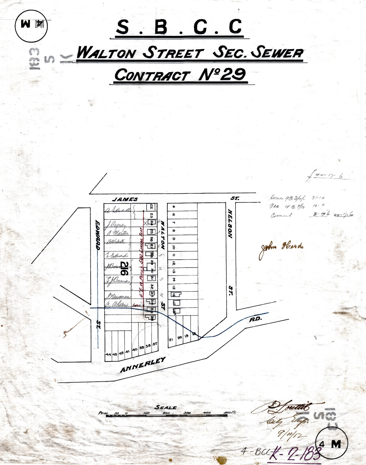 Walton Street sectional sewer, Dutton Park - 1912