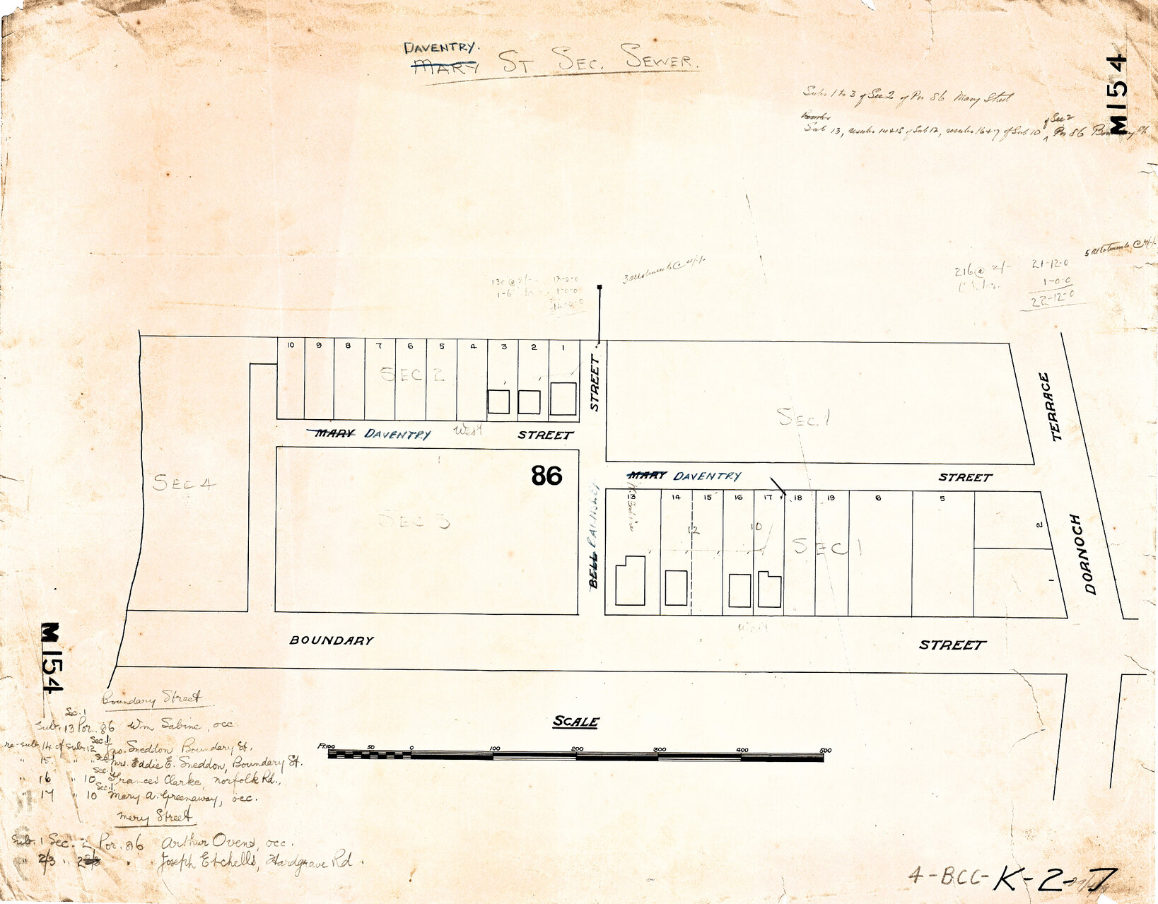 Daventry Street Sectional Sewer, West End - 1909