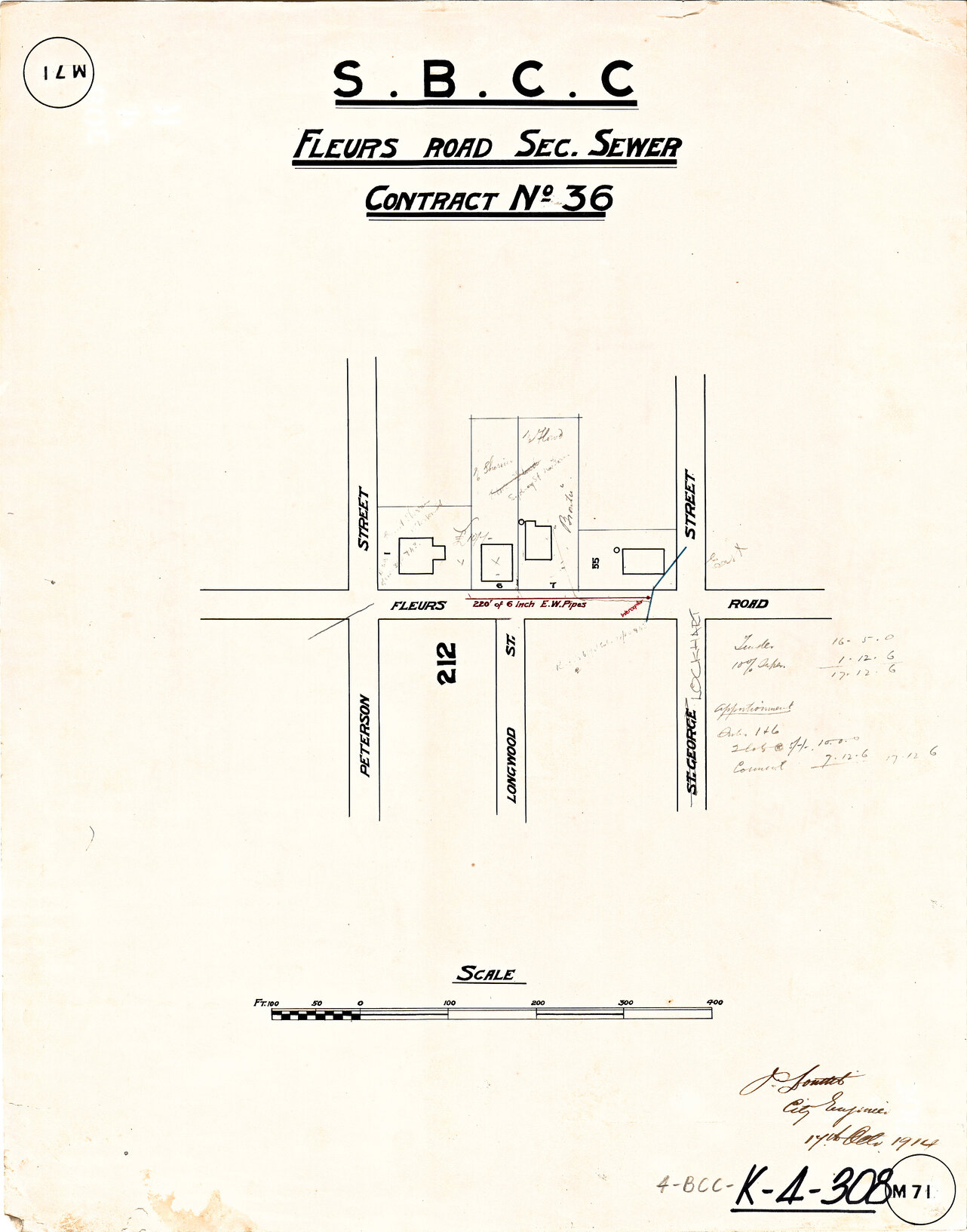 Fleurs Street sectional sewer, Woolloongabba - 1914