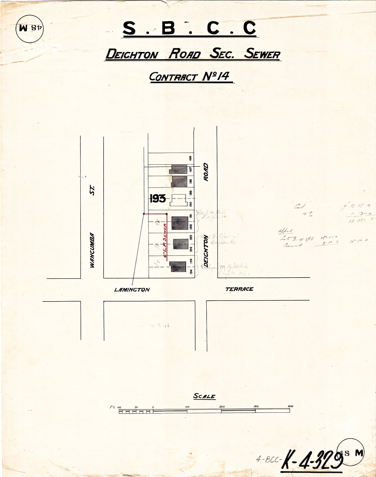 Deighton Road sectional sewer, Dutton Park - 1915