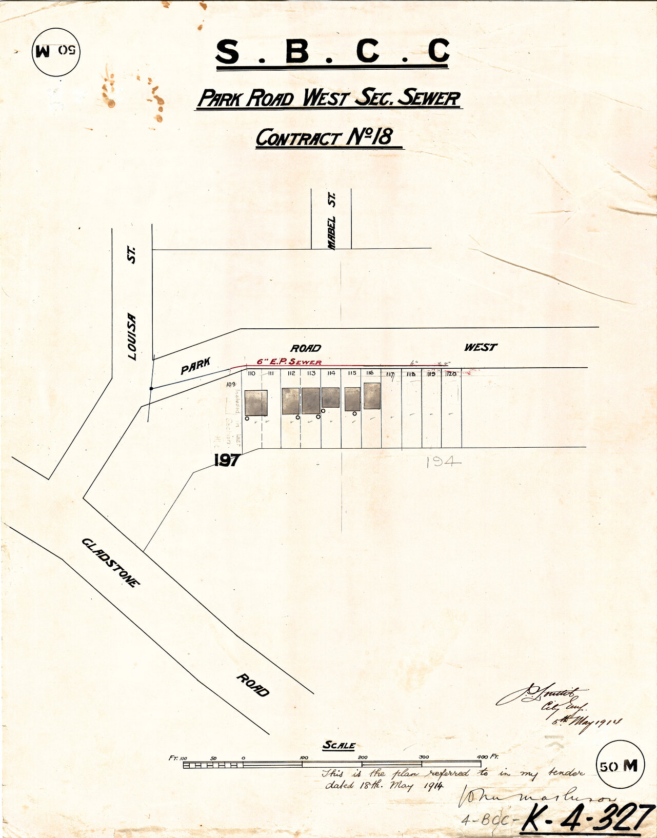 Park Road West Sectional Sewer, Dutton Park - 1914