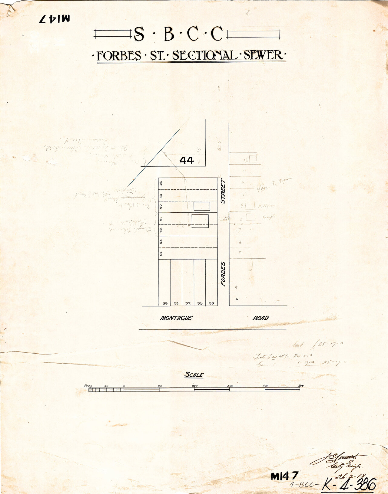 Forbes Street sectional sewer, West End - 1918
