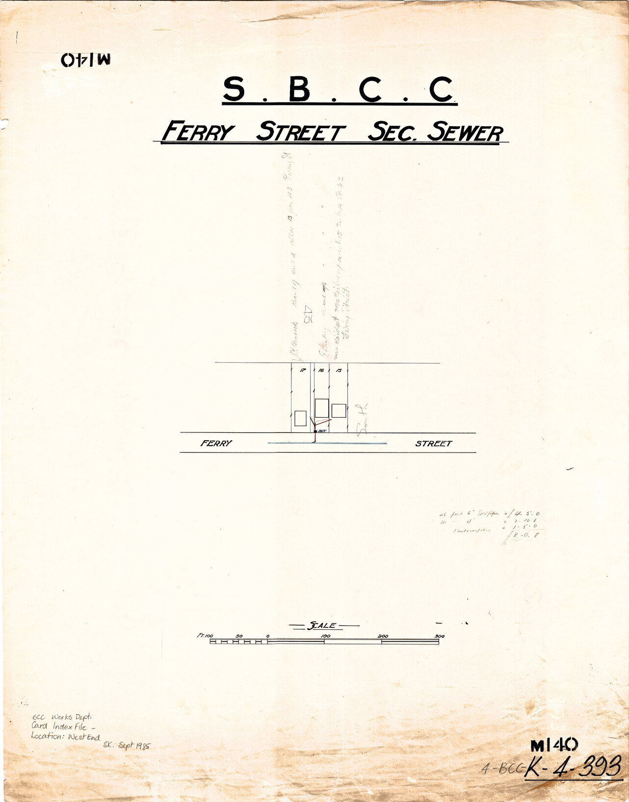 Ferry Road sectional sewer, West End