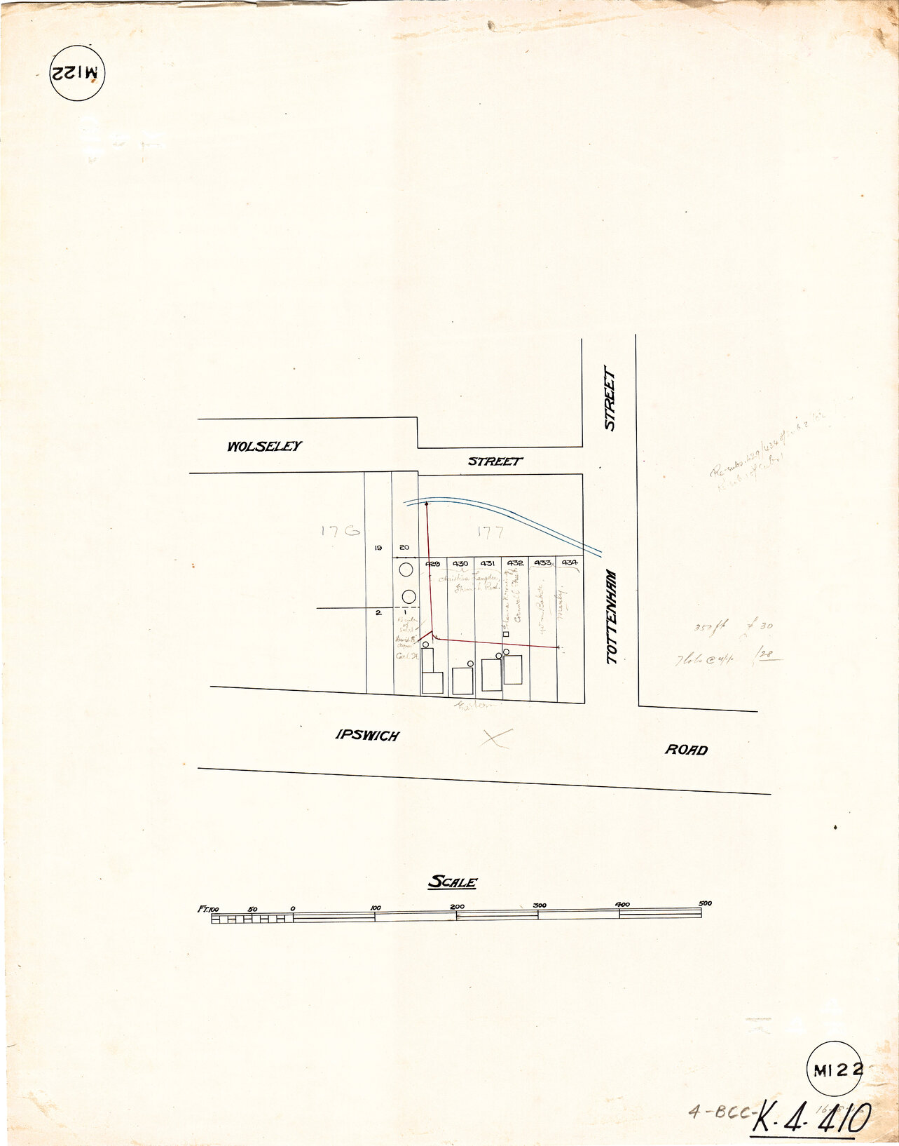 Sectional sewer for corner of Ipswich Road, Tottenham and Wolseley Street, Woolloongabba - 1915