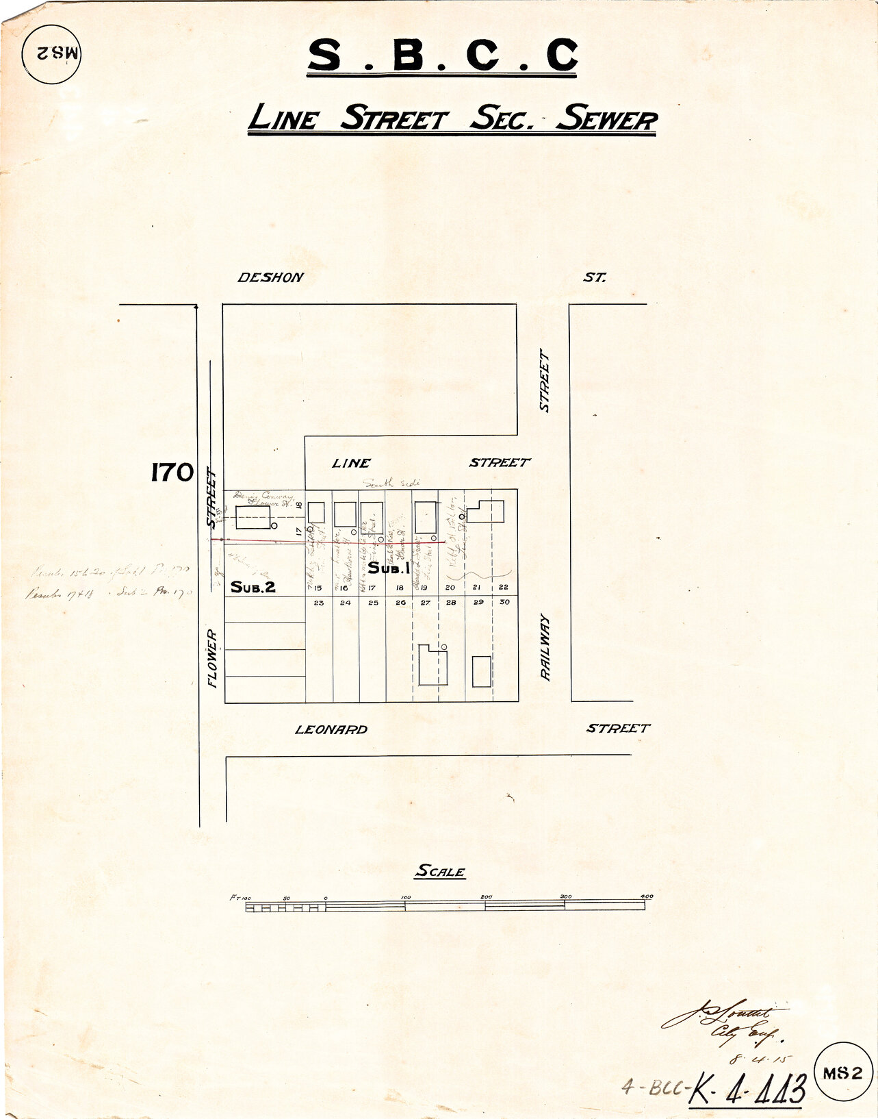 Line Street sectional sewer, Woolloongabba - 1915