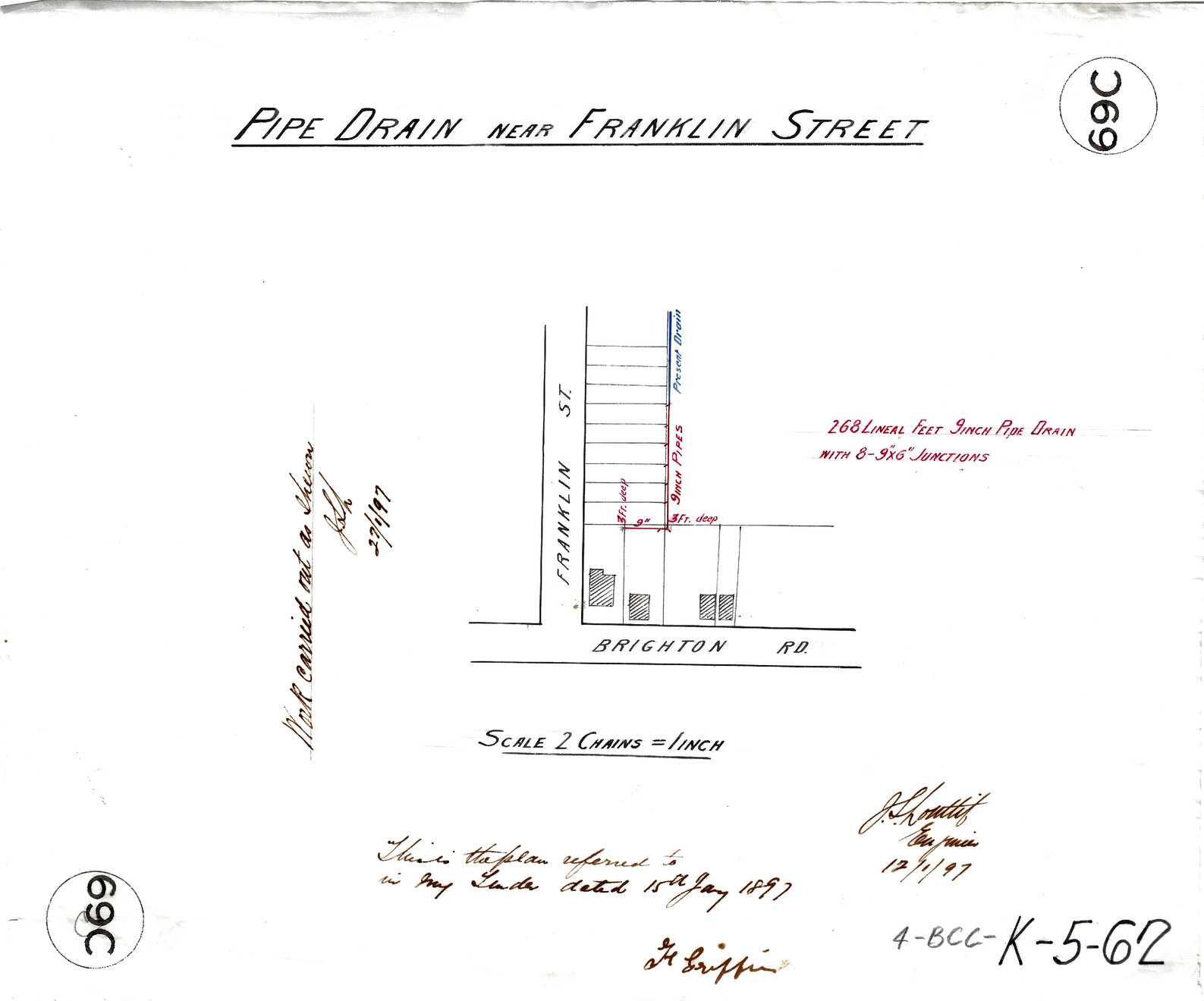 Drain back of Franklin Street, West End - 1897