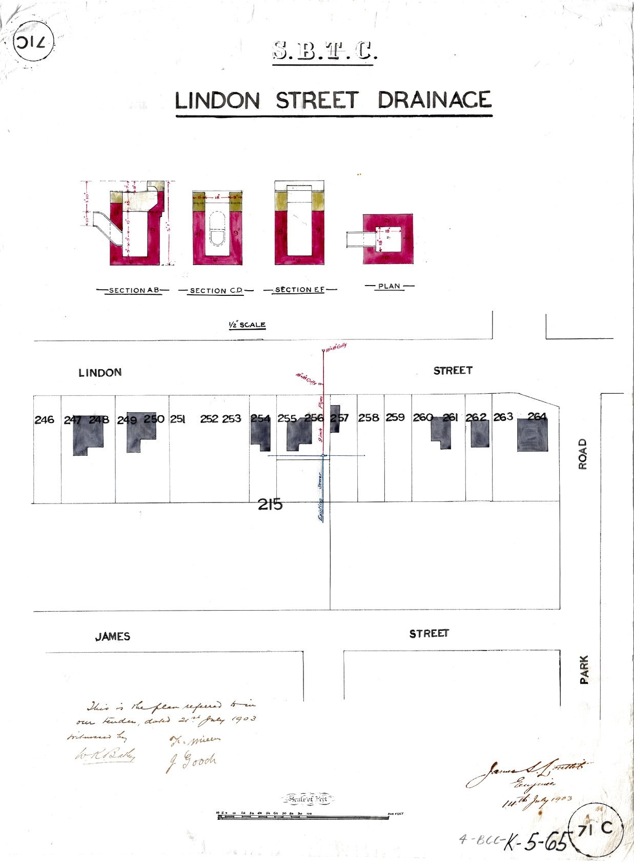 Lindon Street drainage, Dutton Park - 1903