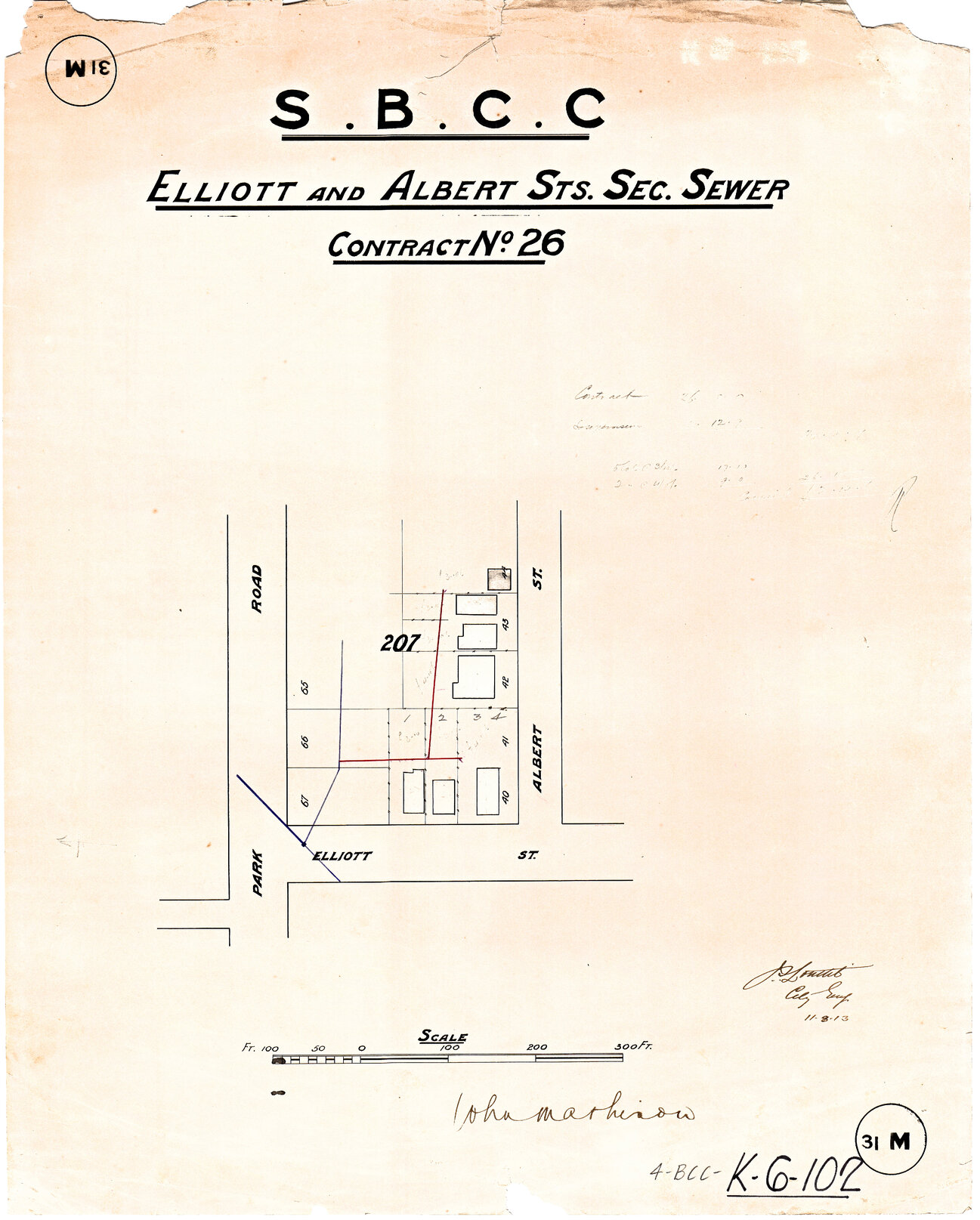 Elliott and Albert Street sectional sewer, Woolloongabba - 1913