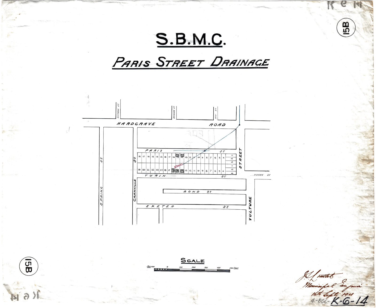 Paris Street drainage, West End - 1901