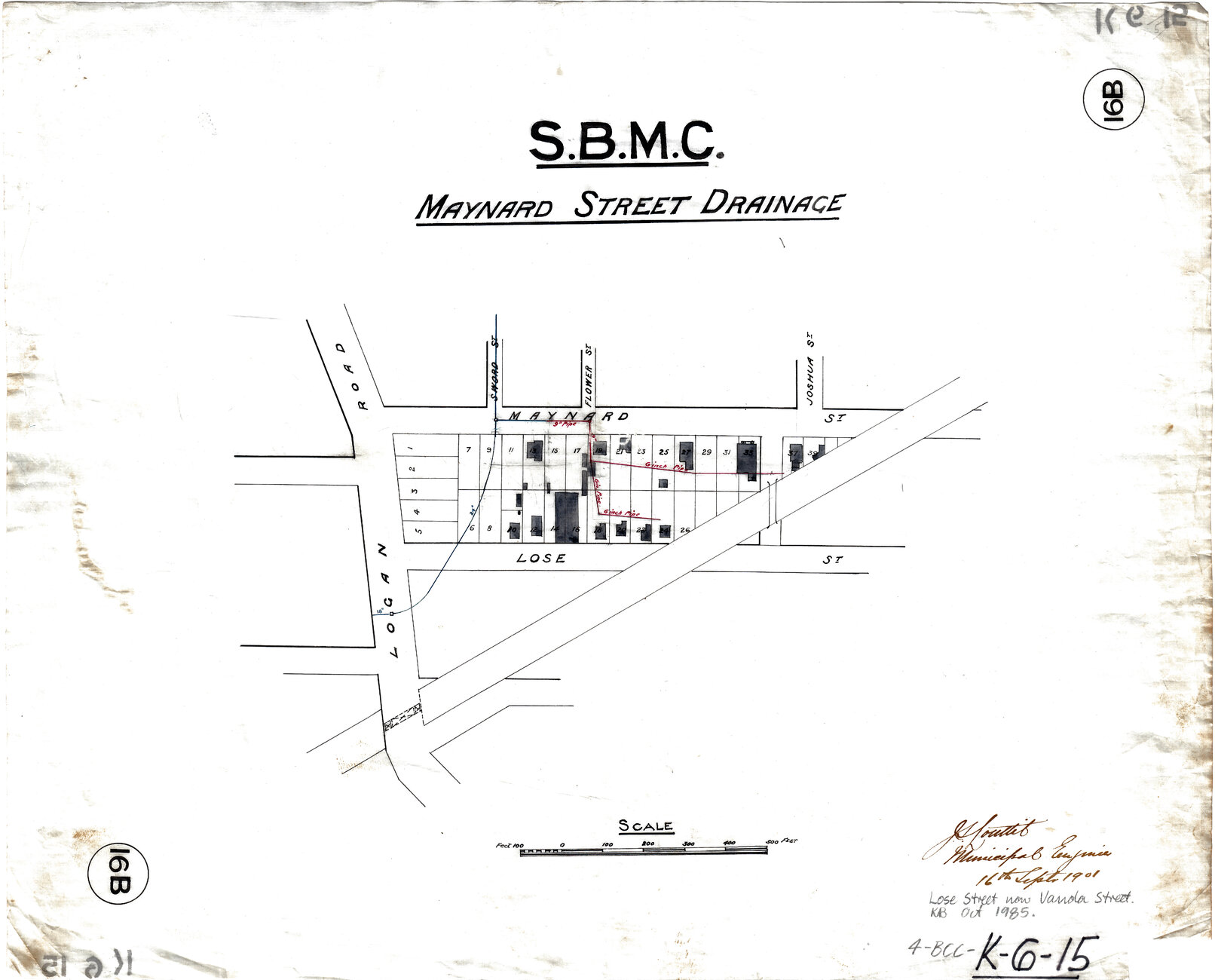 Sectional sewer for block between Maynard and Vanda Street, Woolloongabba - 1901