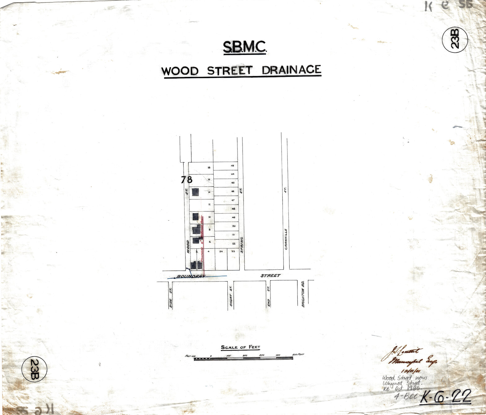 Drainage for Whynot [then Wood Street] and Boundary Street, West End - 1901