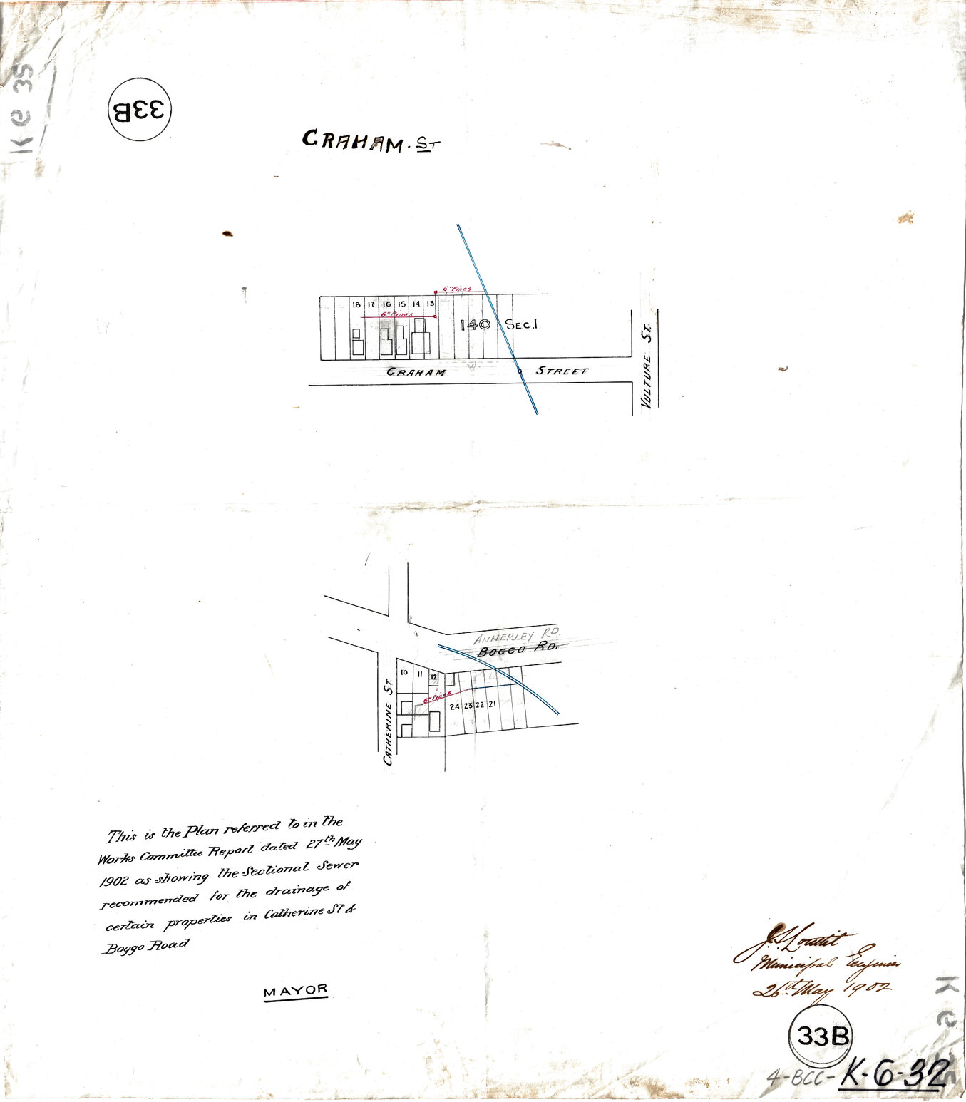 Sectional sewer for Catherine Street and Annerley Road, Woolloongabba and Graham Street and Vulture Street, South Brisbane - 1902