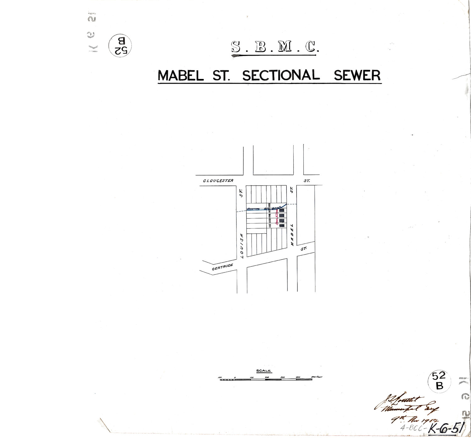 Mabel Street Sectional Sewer, Highgate Hill - 1902