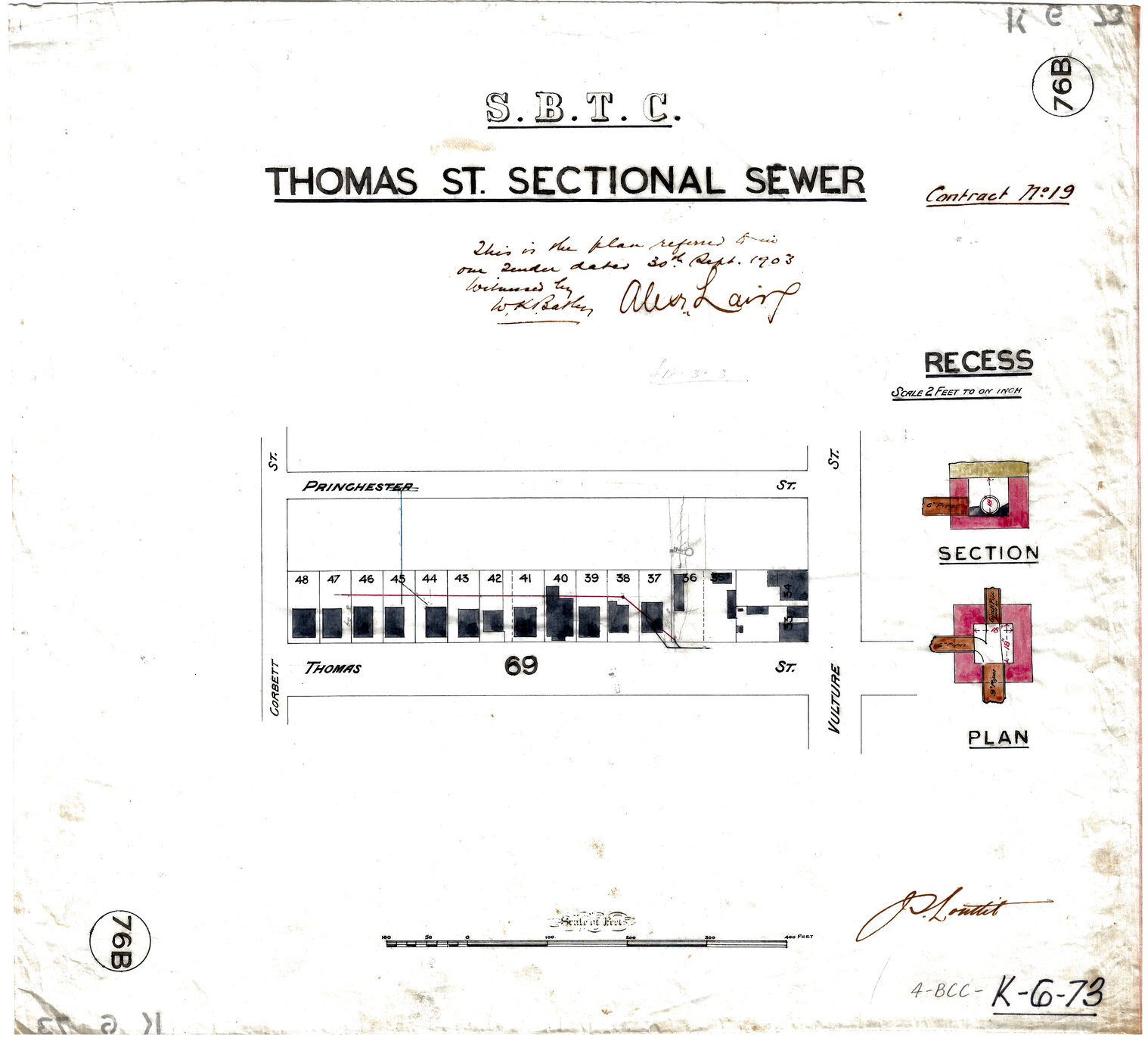 Thomas Street sectional sewer, West End - 1903