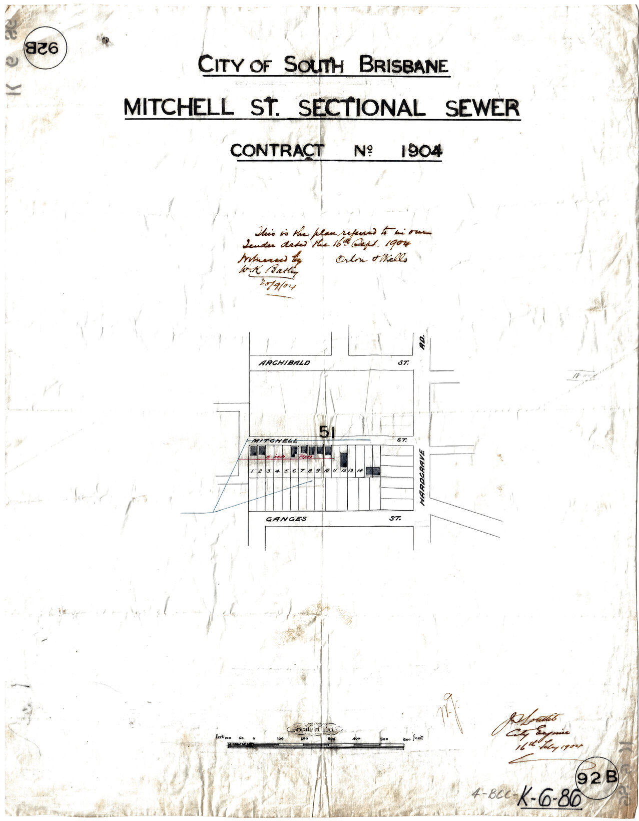 Mitchell Street sectional sewer, West End - 1904