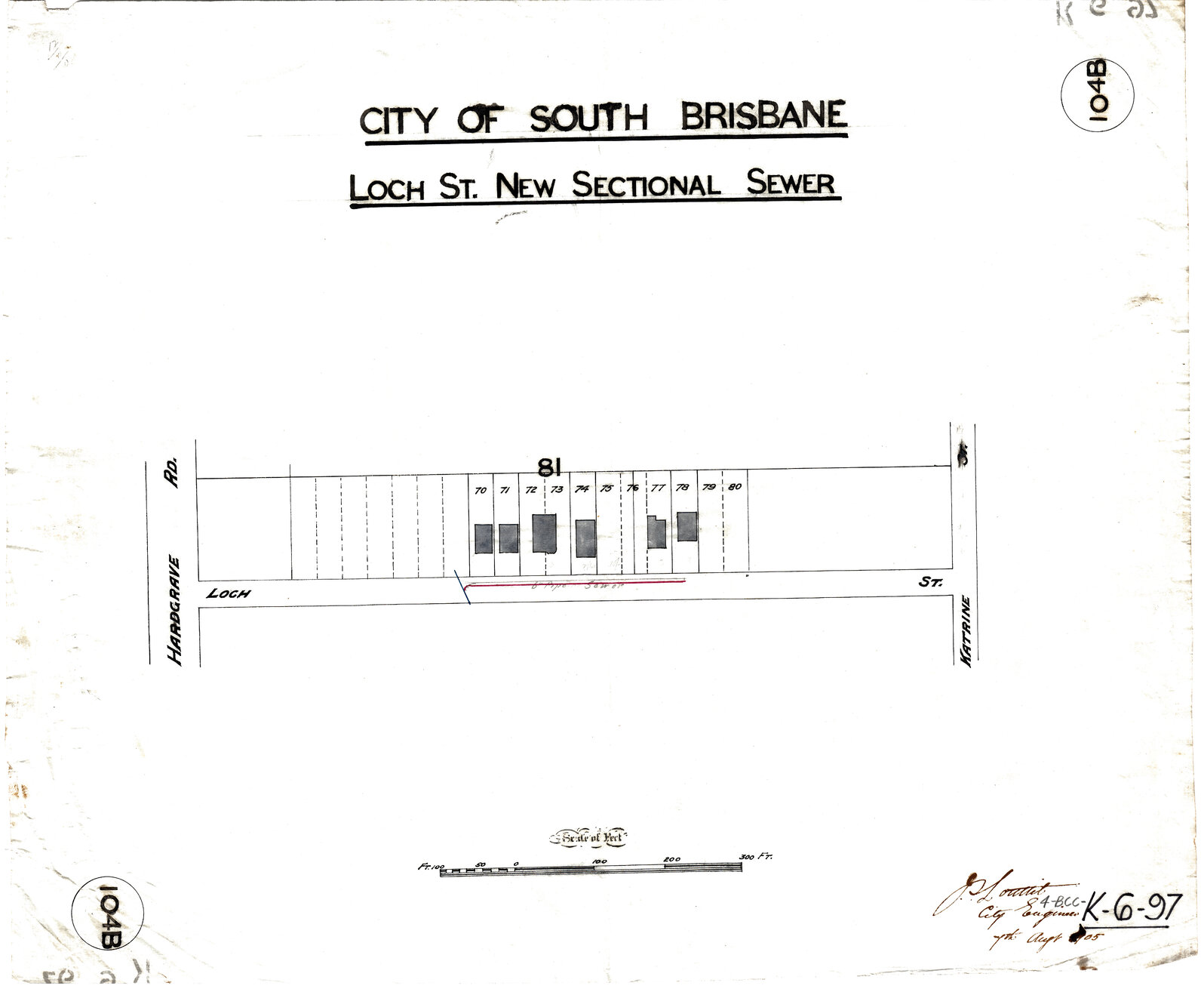 Loch Street sectional sewer, West End - 1905