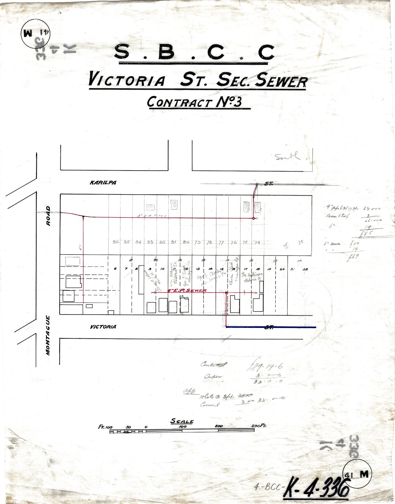 Victoria Street sectional sewer, West End - 1914
