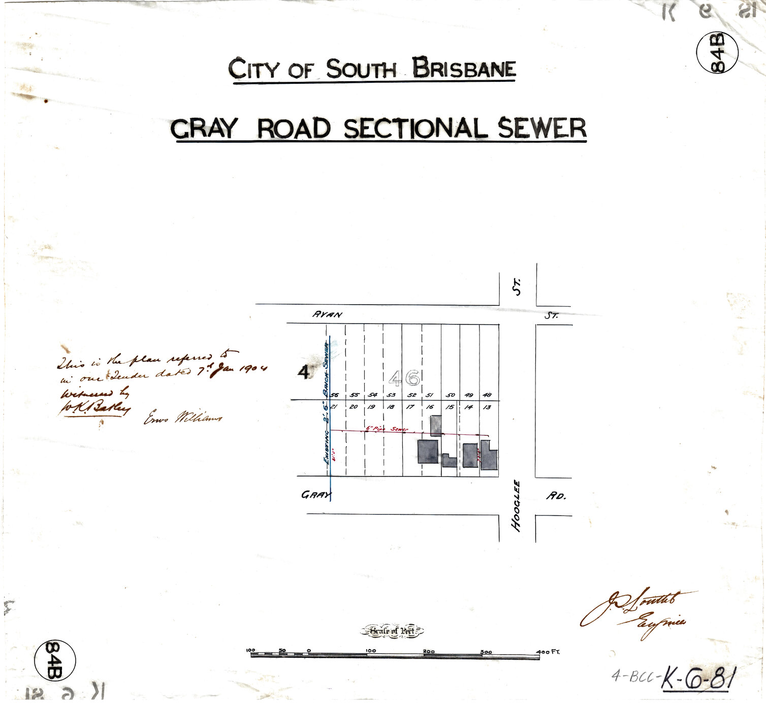 Gray Road sectional sewer, West End - 1904