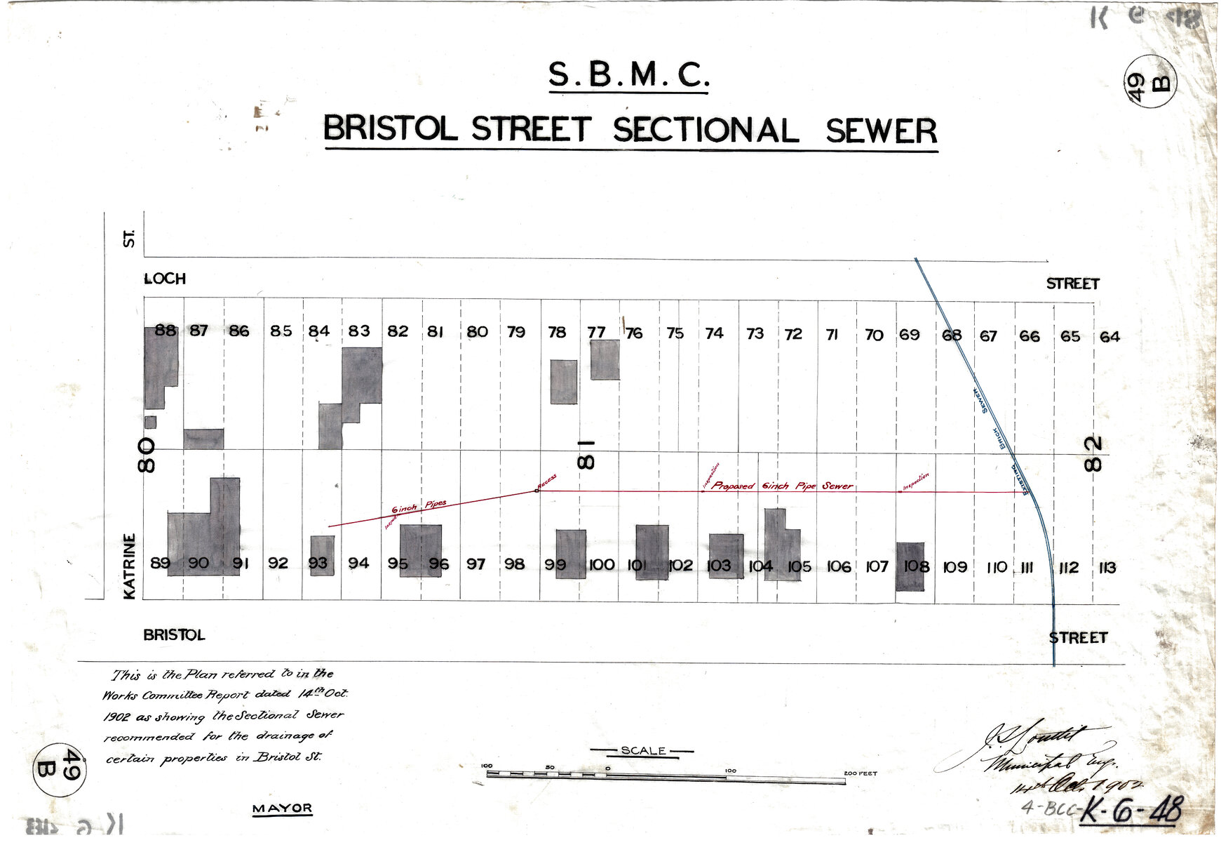 Bristol and Loch Street sectional sewer, West End - 1902
