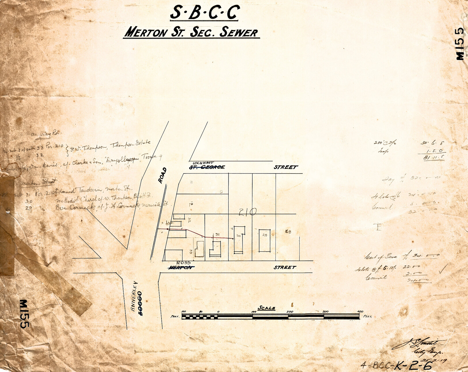 Ross Street sectional sewer, Woolloongabba - 1919