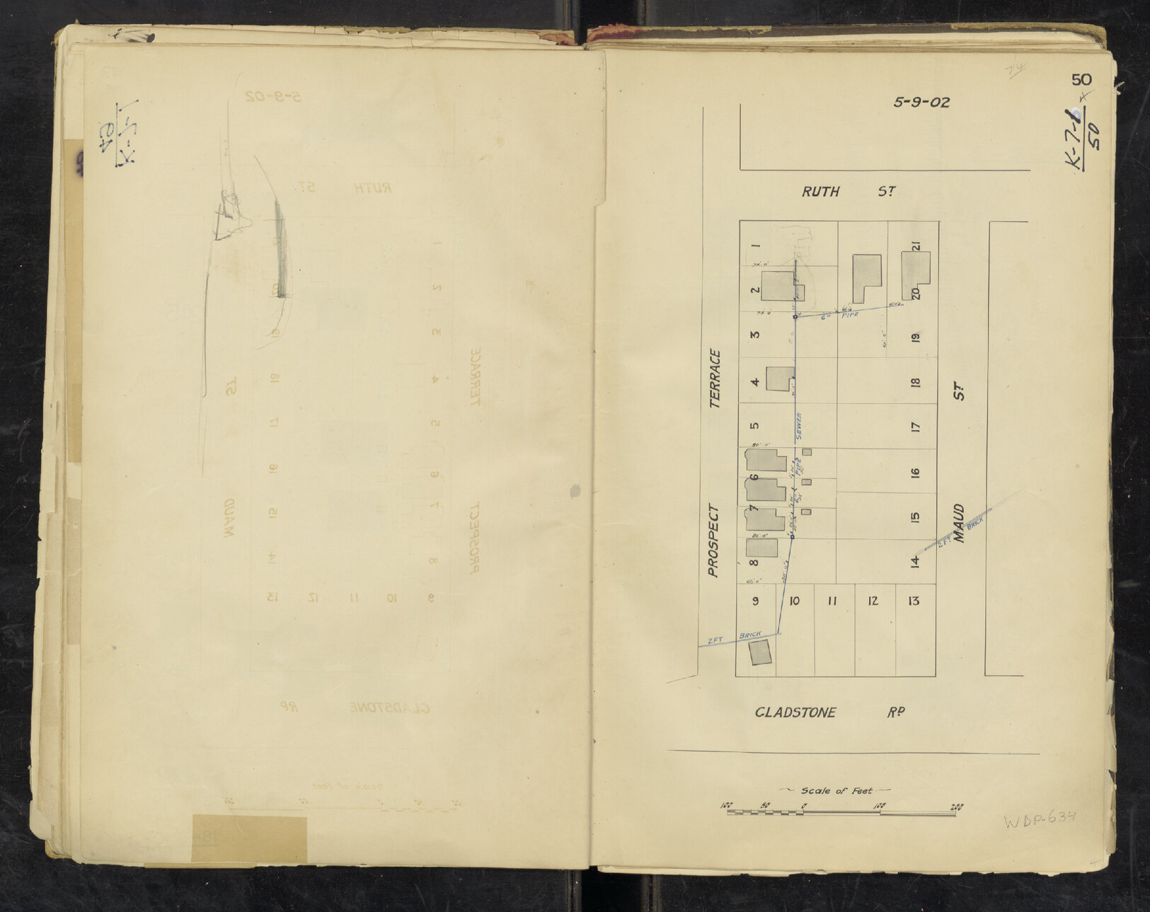 Sectional sewer for block between Ruth, Audenshaw Street, Prospect Terrance and Gladstone Road, Highgate Hill - 1902