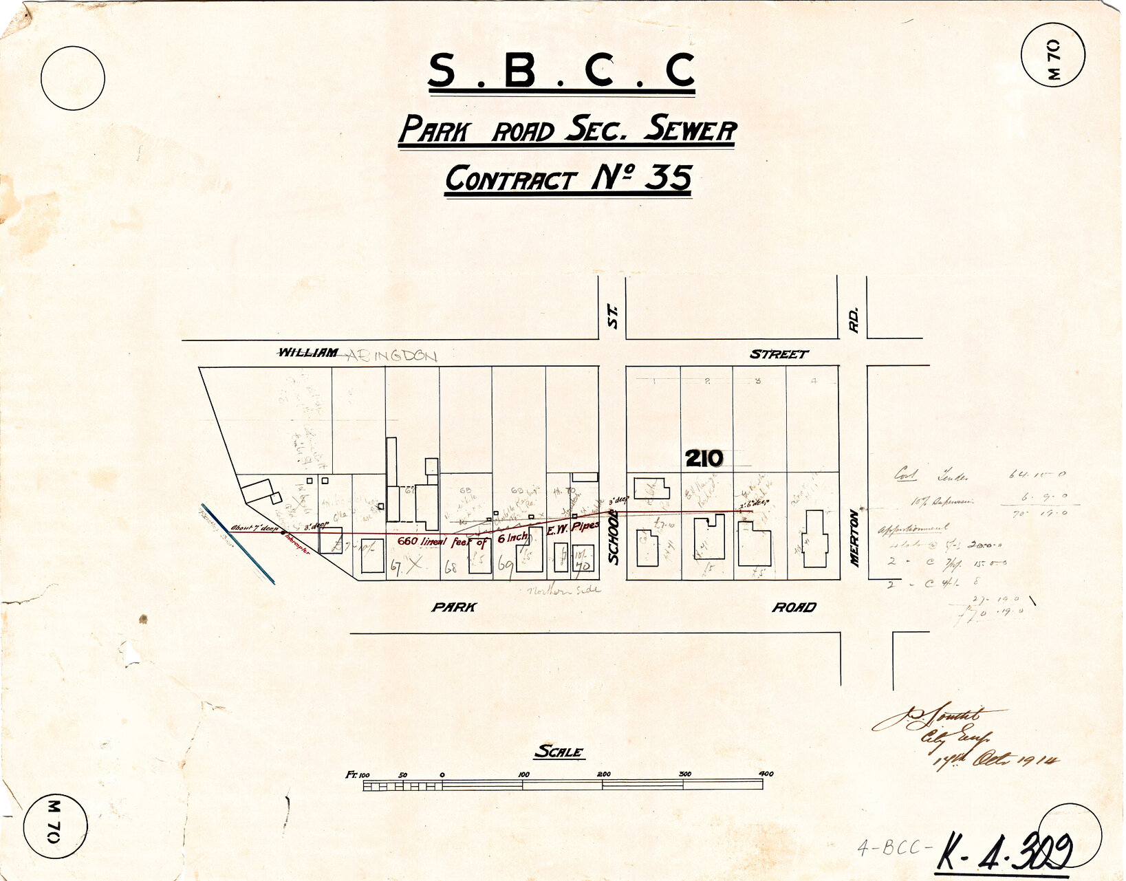 Park Road and School Street sectional sewer, Woolloongabba - 1914