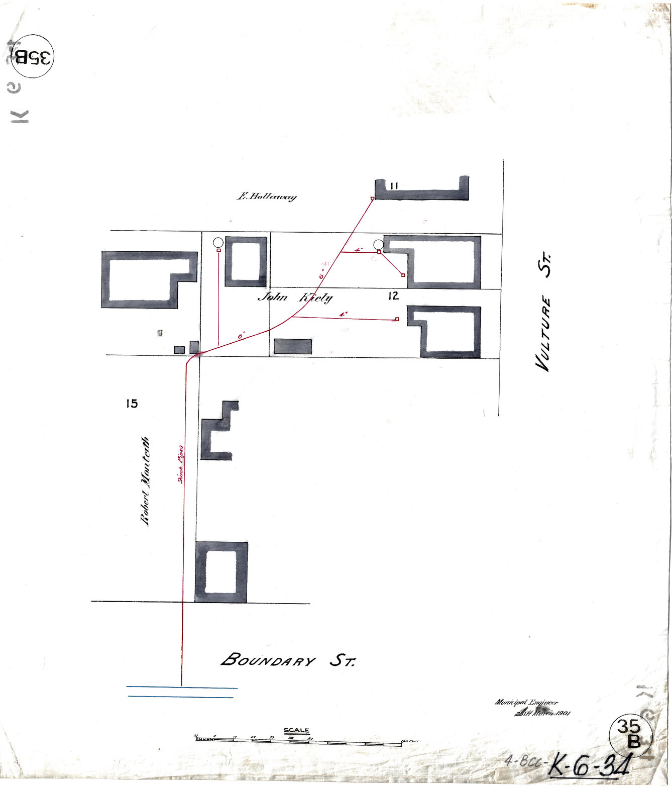 Drainage for corner of Vulture and Boundary Street, West End - 1901
