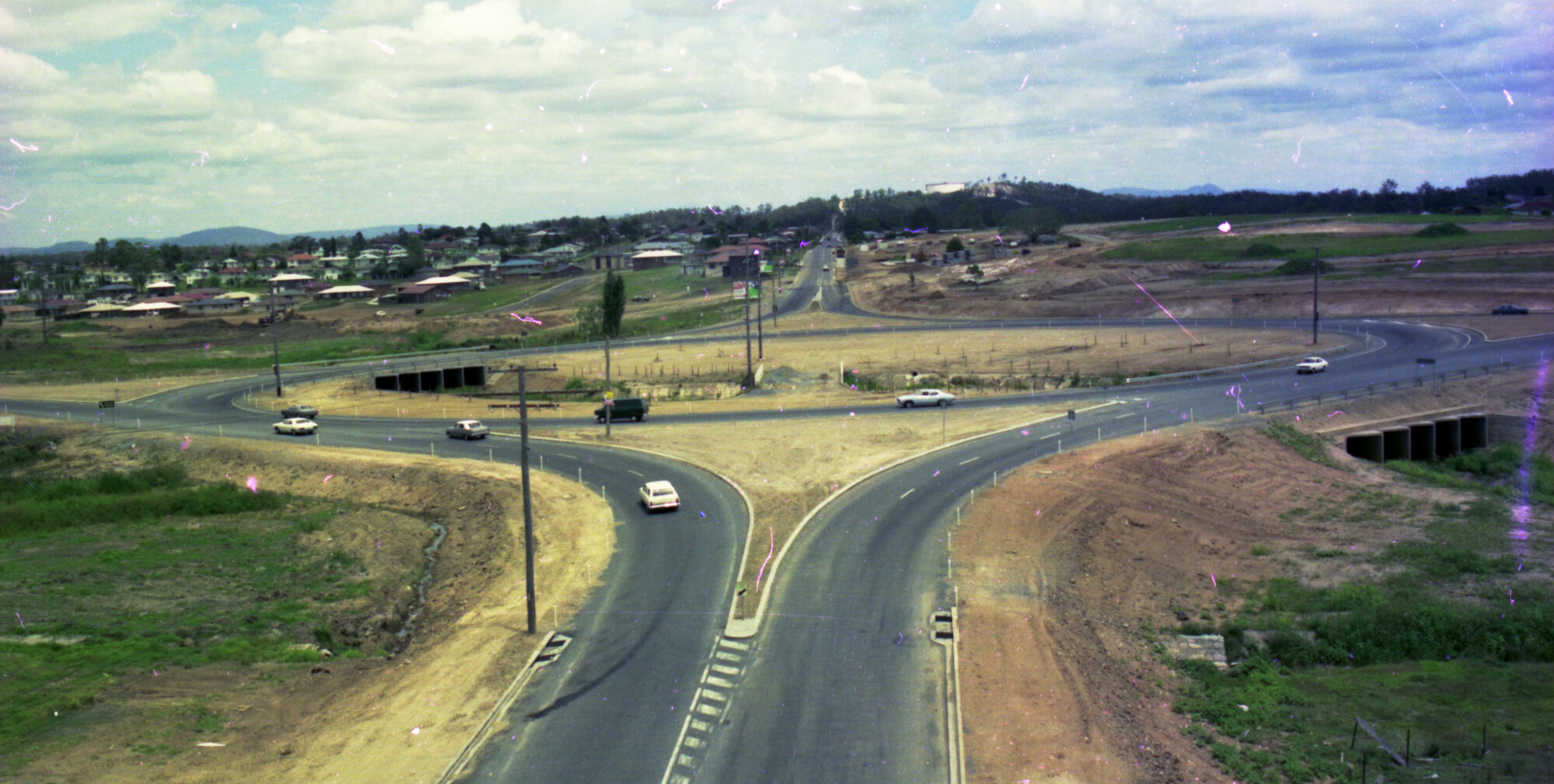 Roundabout on intersection of Webster and Hamilton Road, Chermside and Chermside West - 1974