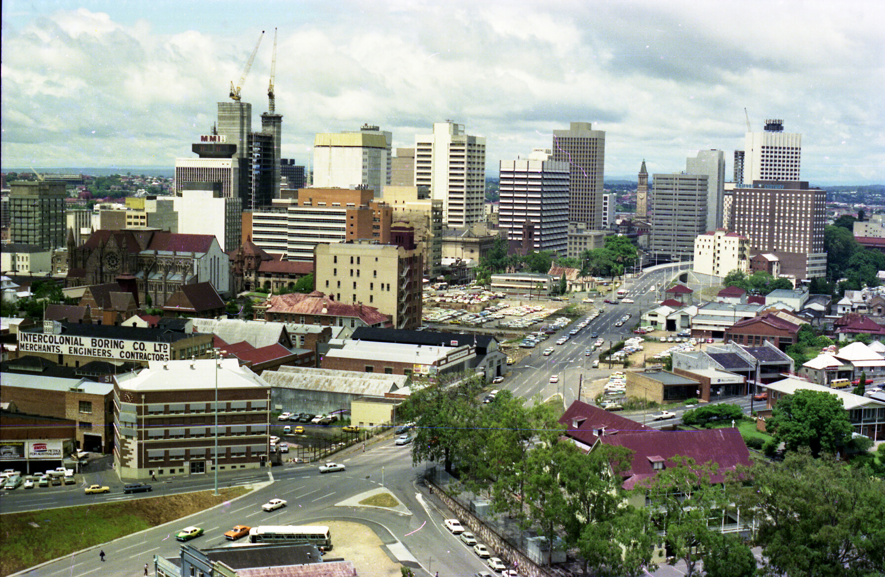View overlooking Turbot Street looking towards city, Spring Hill - 1974