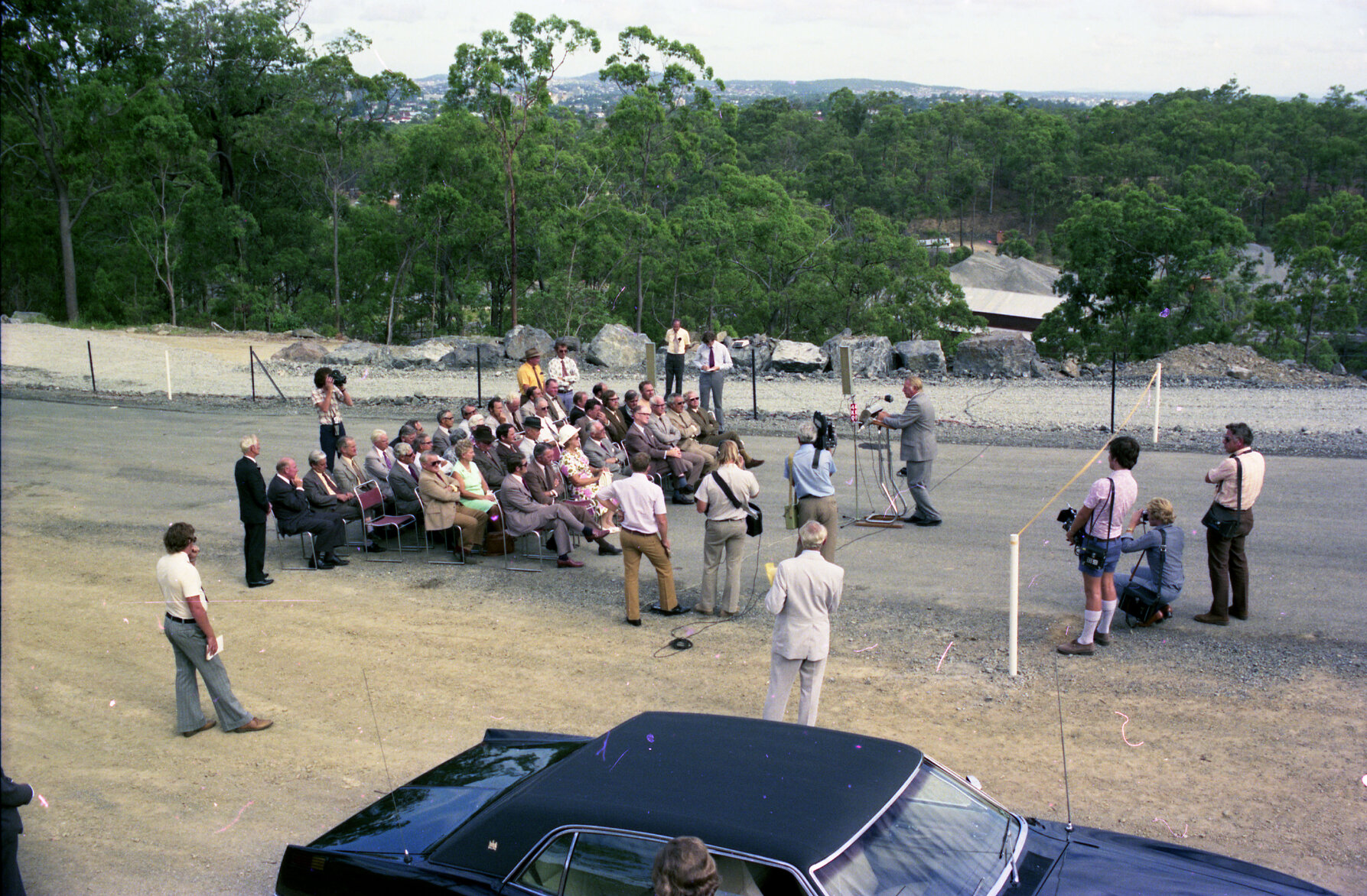 Mt Coot-Tha Scenic Drive opening by Lord Mayor Clem Jones - 1975