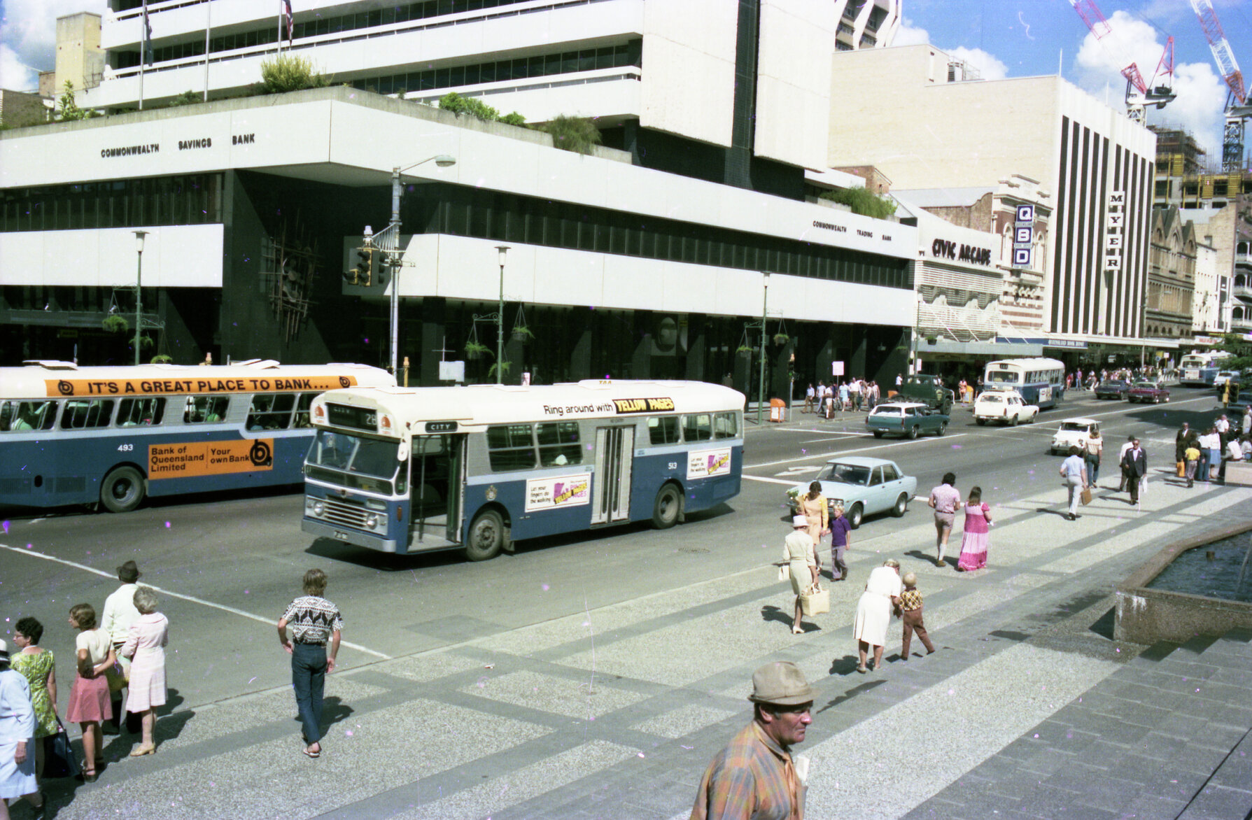 Adelaide Street from King George Square, Brisbane City - 1975