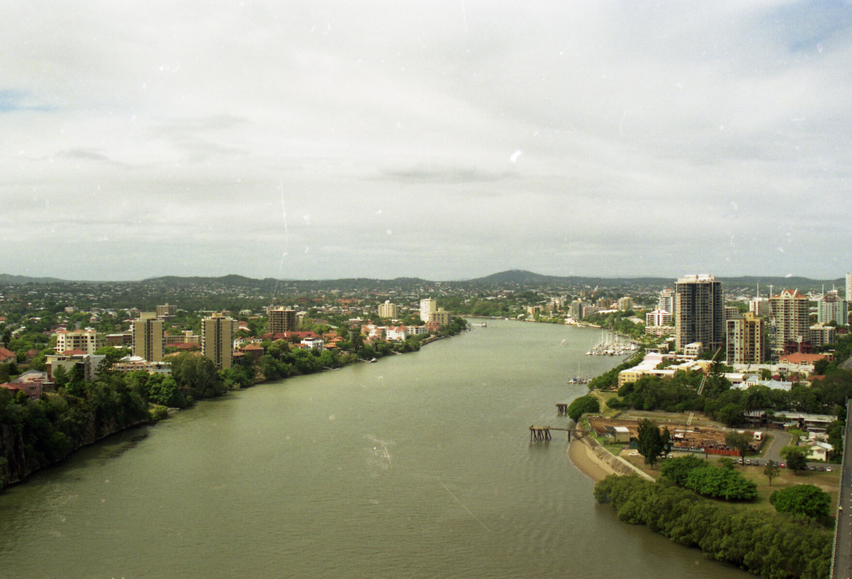 View of Shafston Reach - Brisbane River from Story Bridge, New Farm and Kangaroo Point - 2002