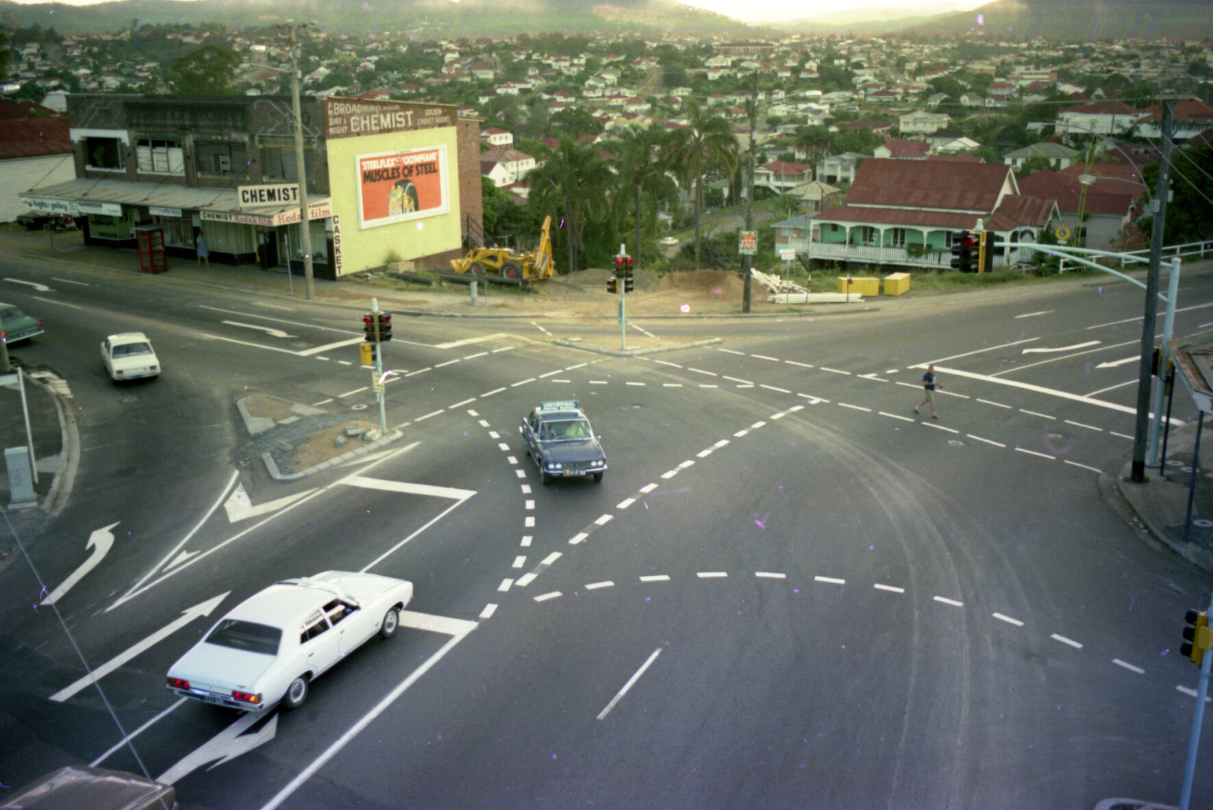 New traffic lights - corner of Musgrave Road and Enoggera Terrace, Red Hill - 1976