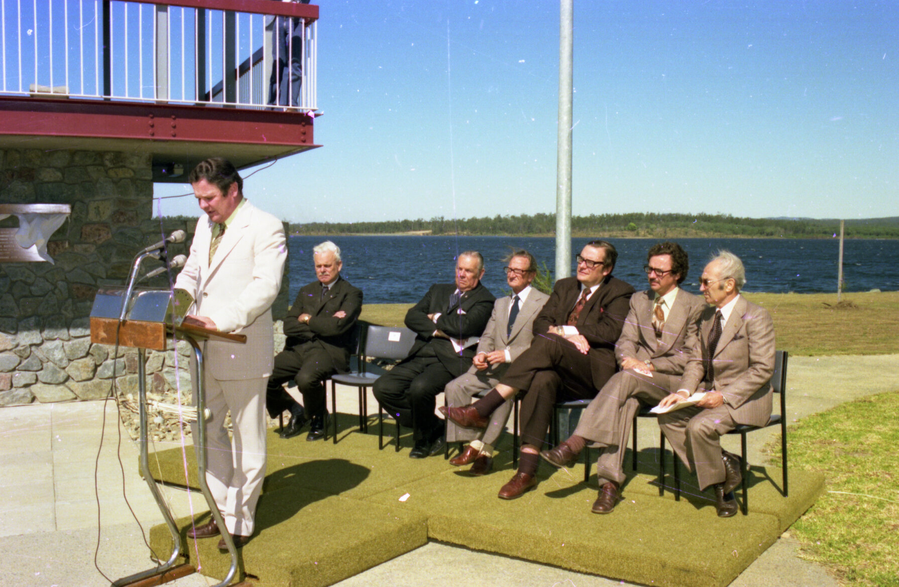 Opening of North Pine Dam - 1976