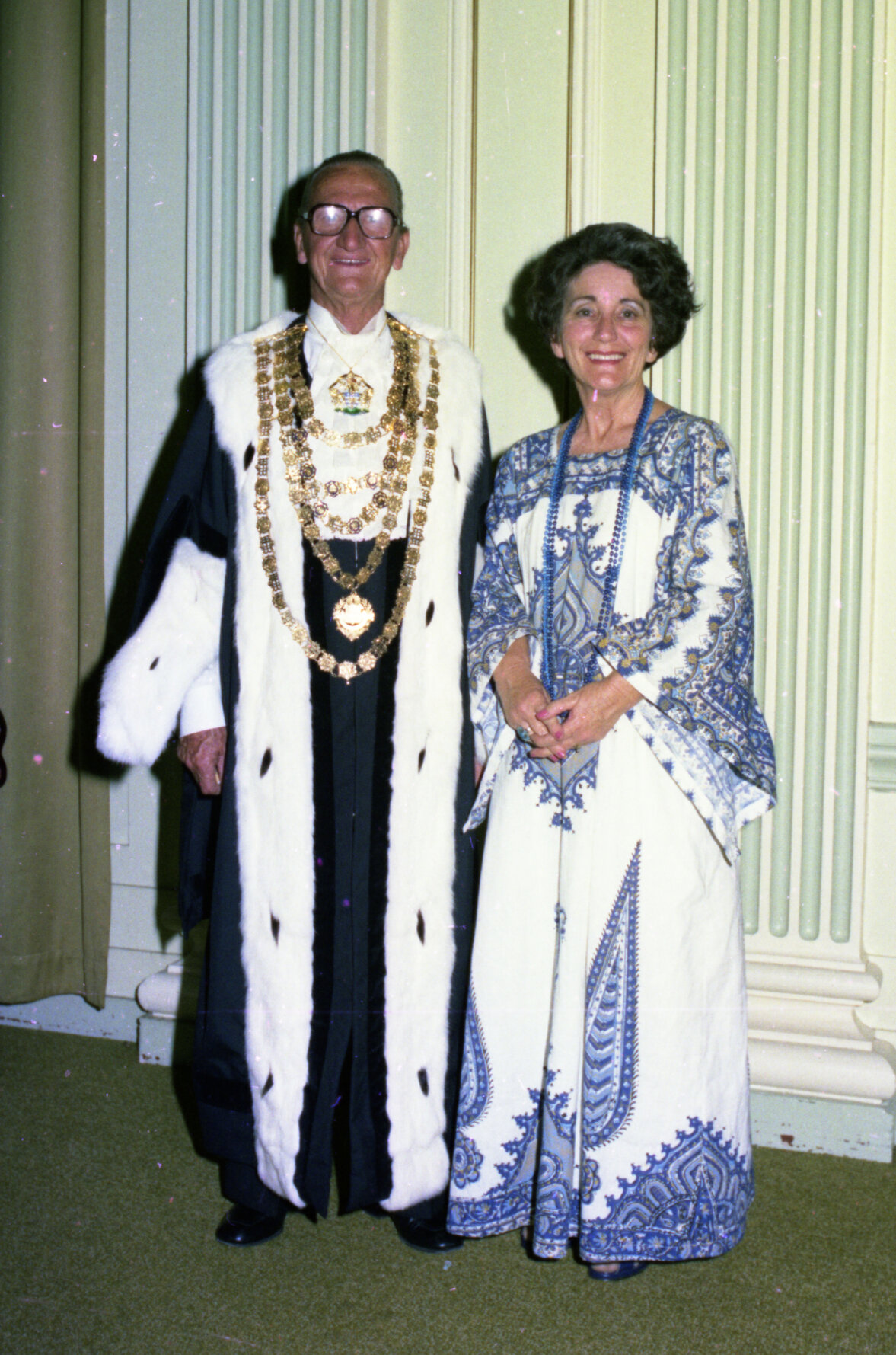 Portrait of Lord Mayor Frank Sleeman and Lady Mayoress Norma Sleeman - 1977