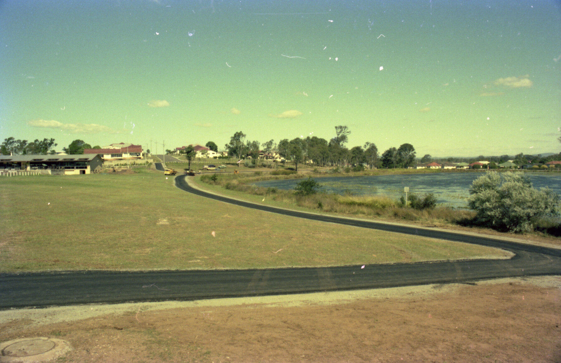Bikeway construction along Sandgate Lagoon - 1979