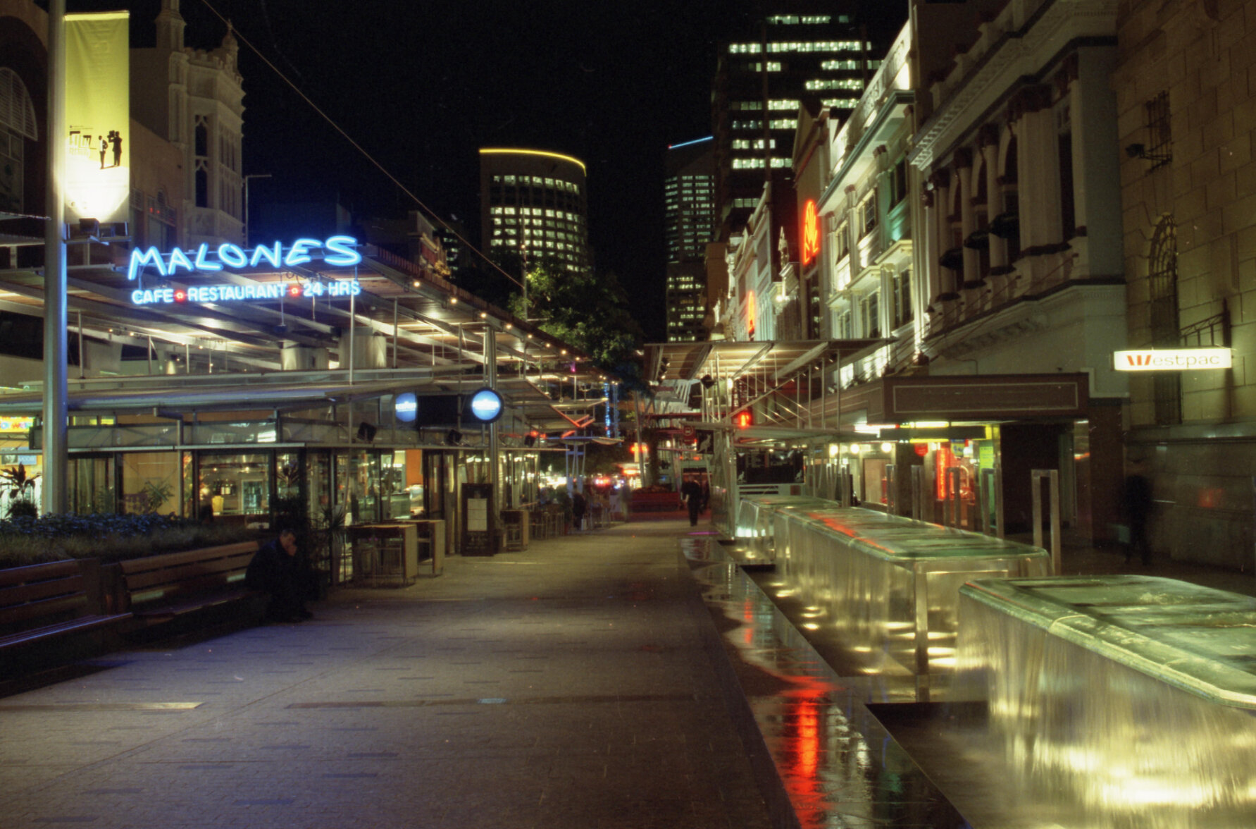 Queen Street Mall at night, Brisbane City - 2001