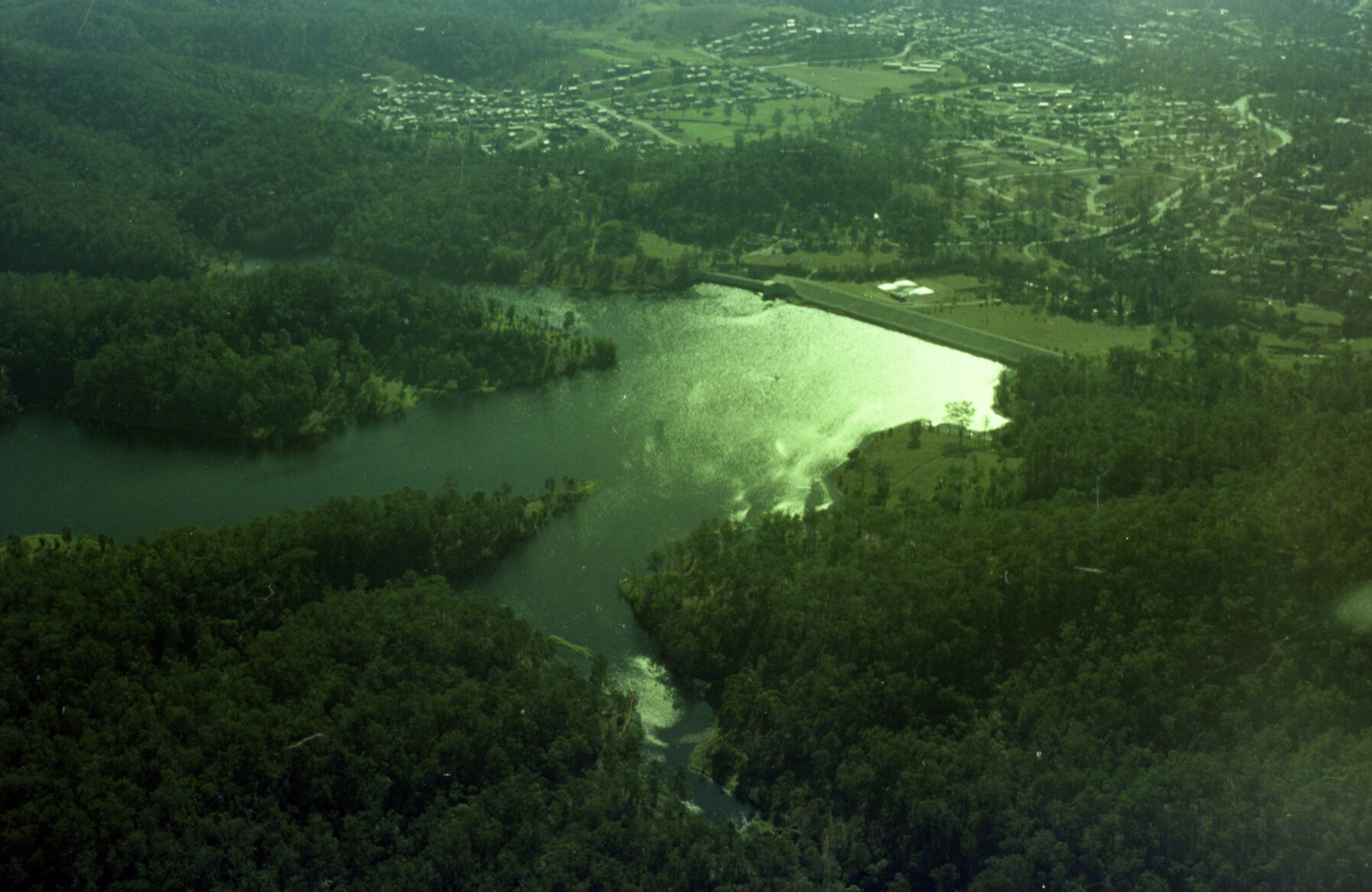 Aerial photo of Enoggera Reservoir - 1980