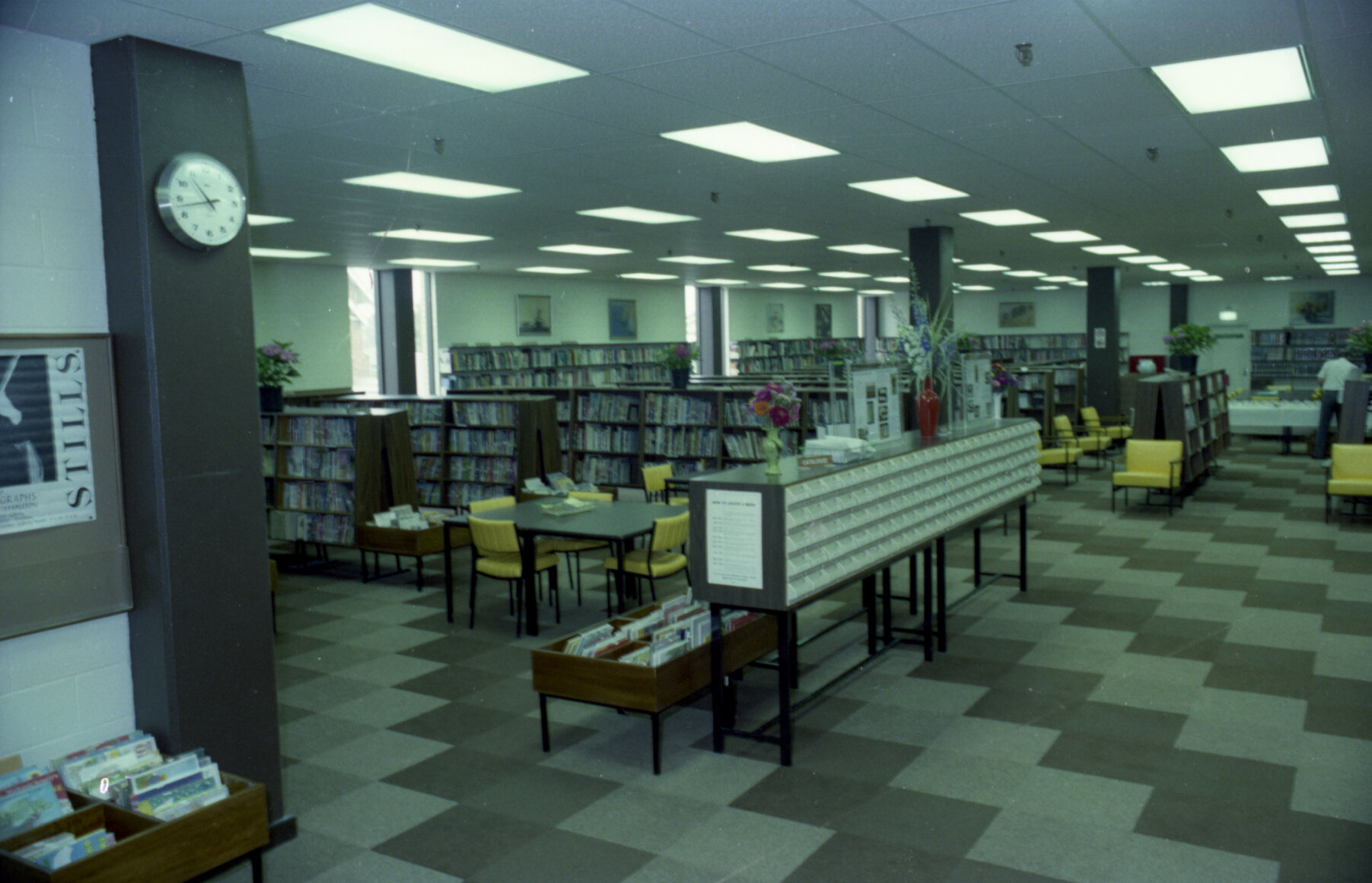 Indooroopilly Library interior at opening - 1981