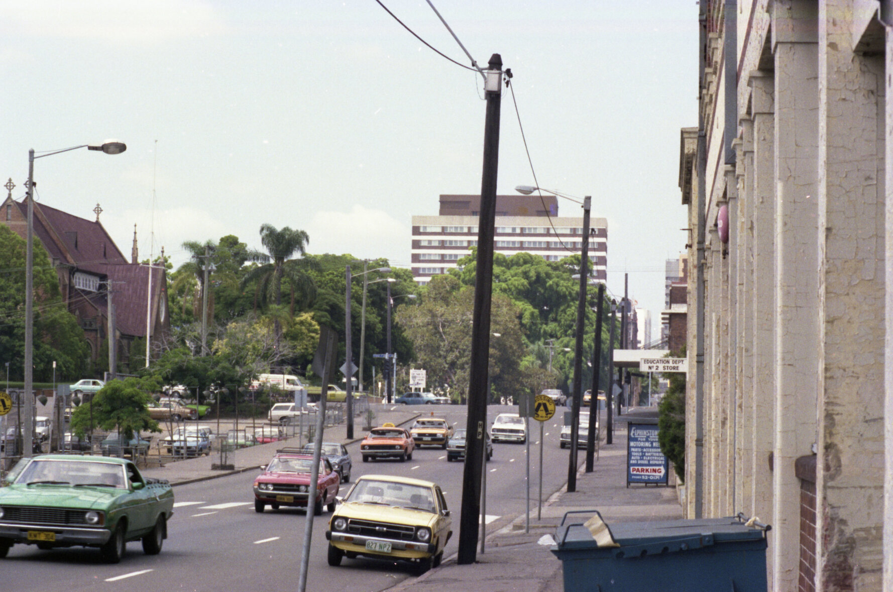Corner of Brookes and Wickham Street near Holy Trinity Church, Fortitude Valley - 1982