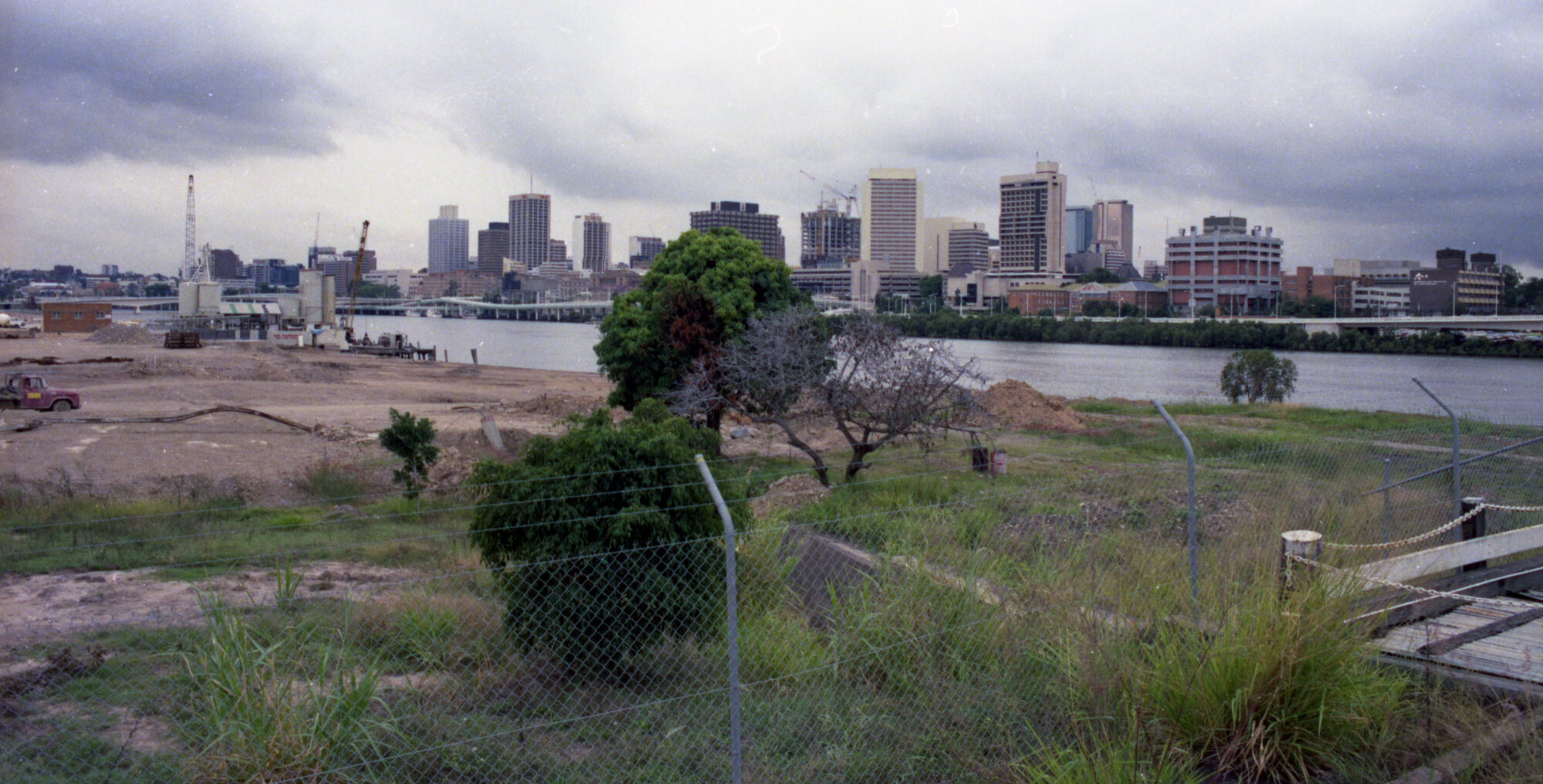 South Bank undergoing clearing for Expo 88, South Brisbane - 1986