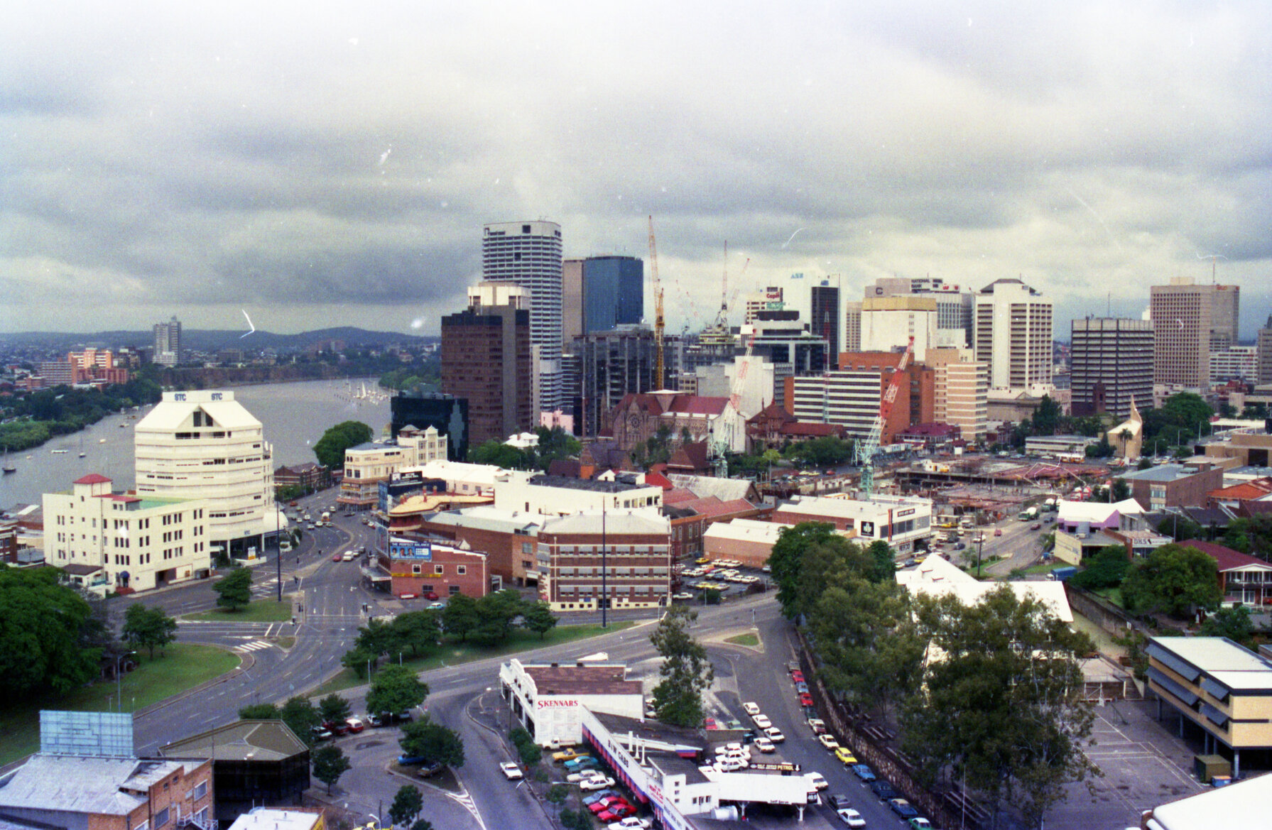 Rooftop view of Ann and Turbot Street, Brisbane City - 1987