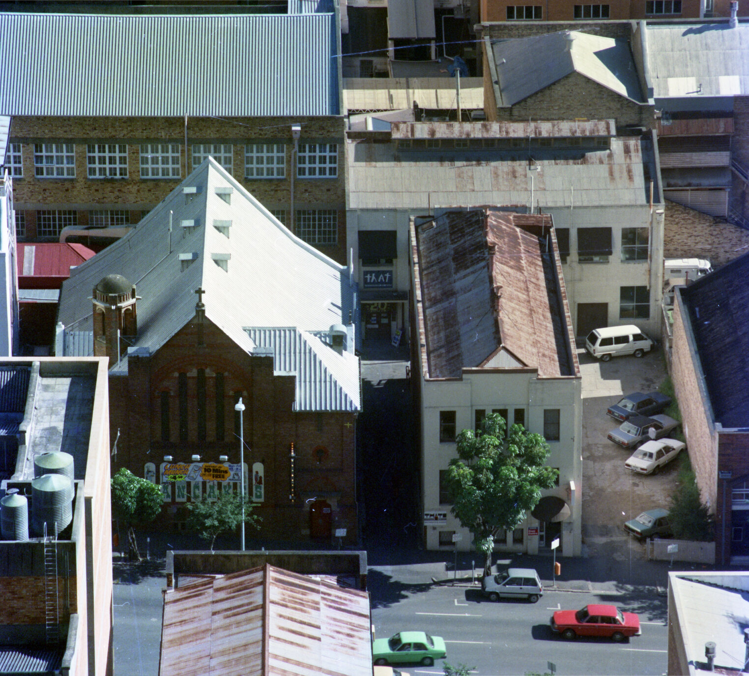 Pancake Manor in St Luke's Cathedral in Charlotte Street, Brisbane City - 1987