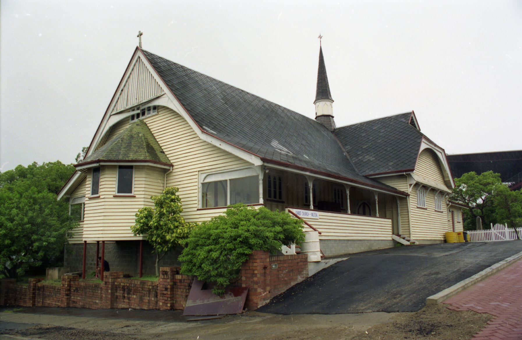 Hale Street Cemetery Reserve - newly restored Christ Church and graveyard, Milton - 1991