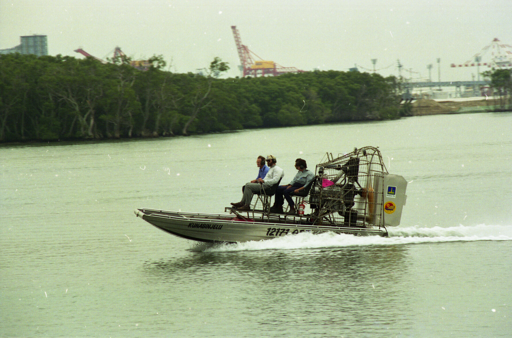 Mosquito spraying air boat - Fisherman's Island, now Port of Brisbane - 1997