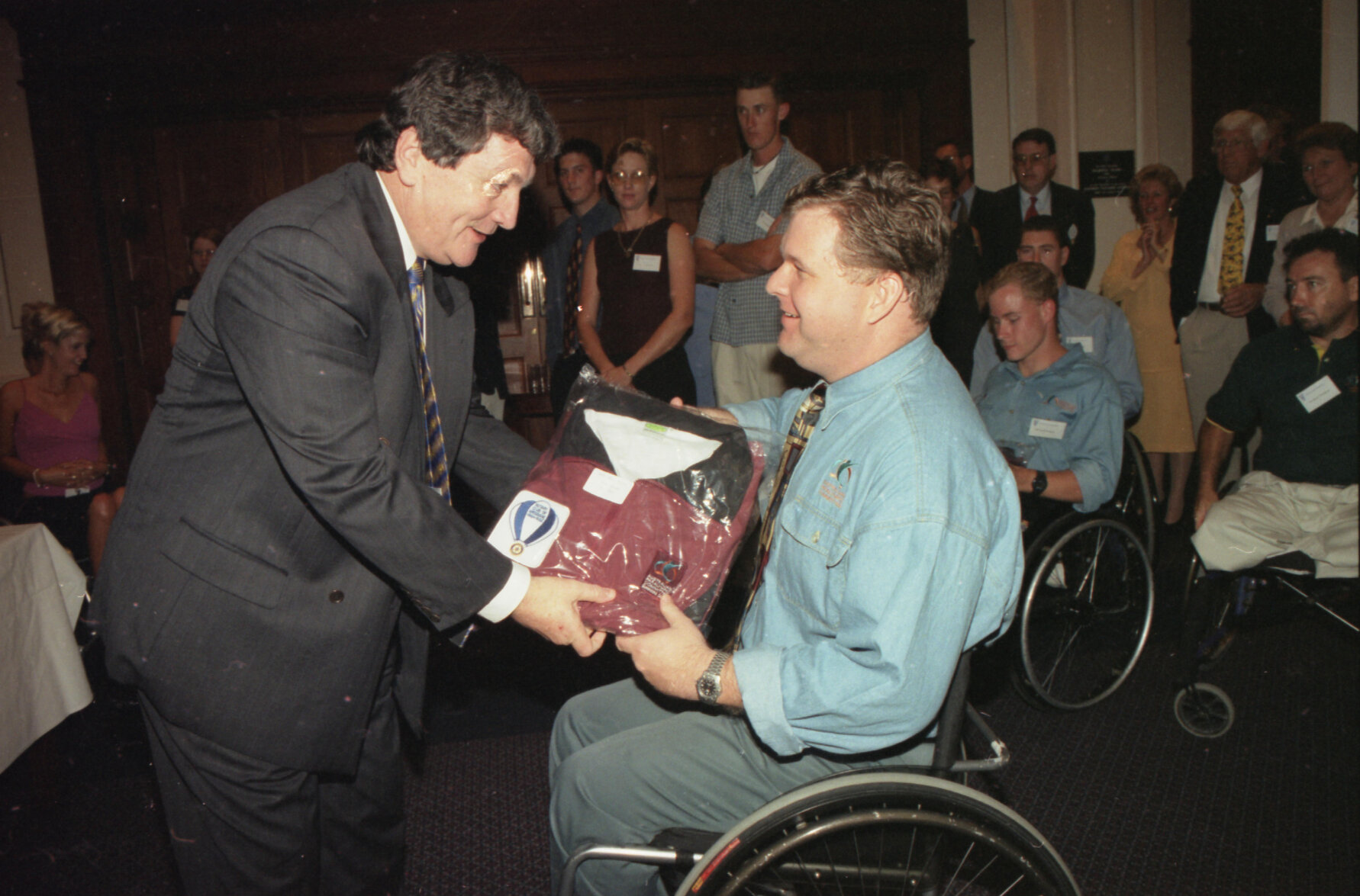 Lord Mayor Jim Soorley hosting civic reception for Queensland Paralympians, City Hall - 1999