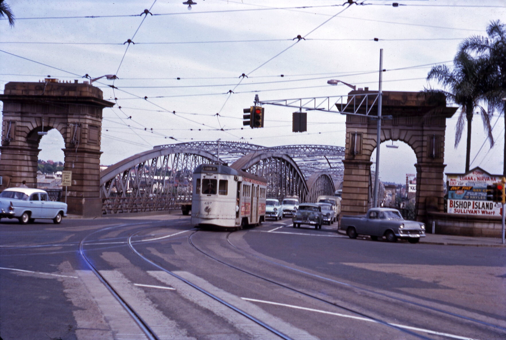 FM tram No. 551 crossing the Victoria Bridge - 1964