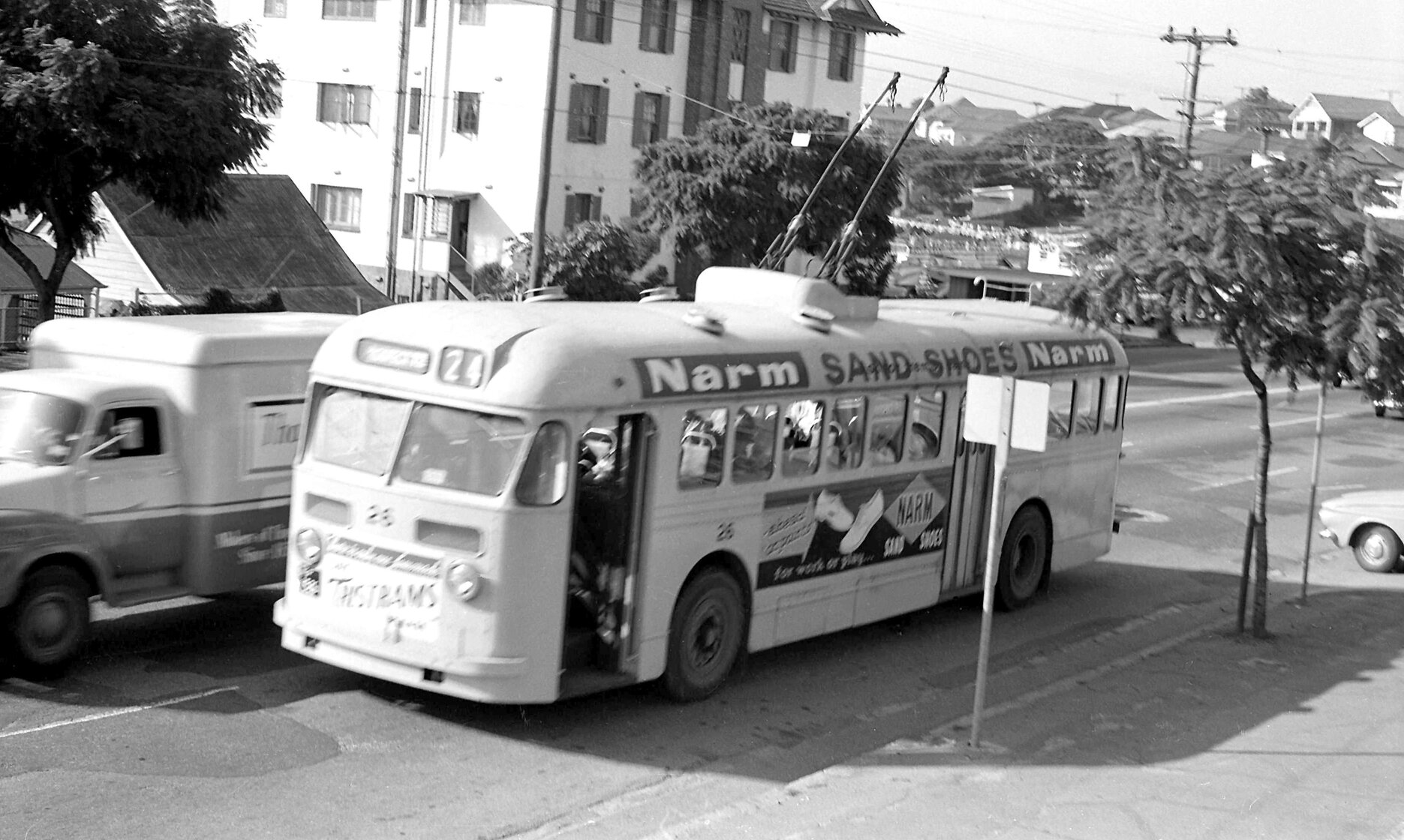 Trolley bus No. 26 on Main Street, Kangaroo Point - 1964