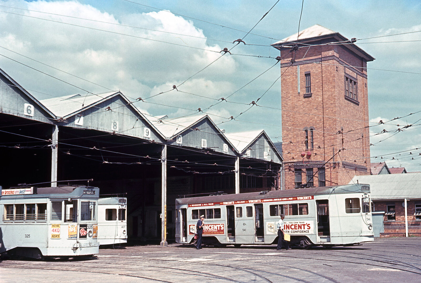 Tram returns after midday peak hour to Annerley depot - 1968
